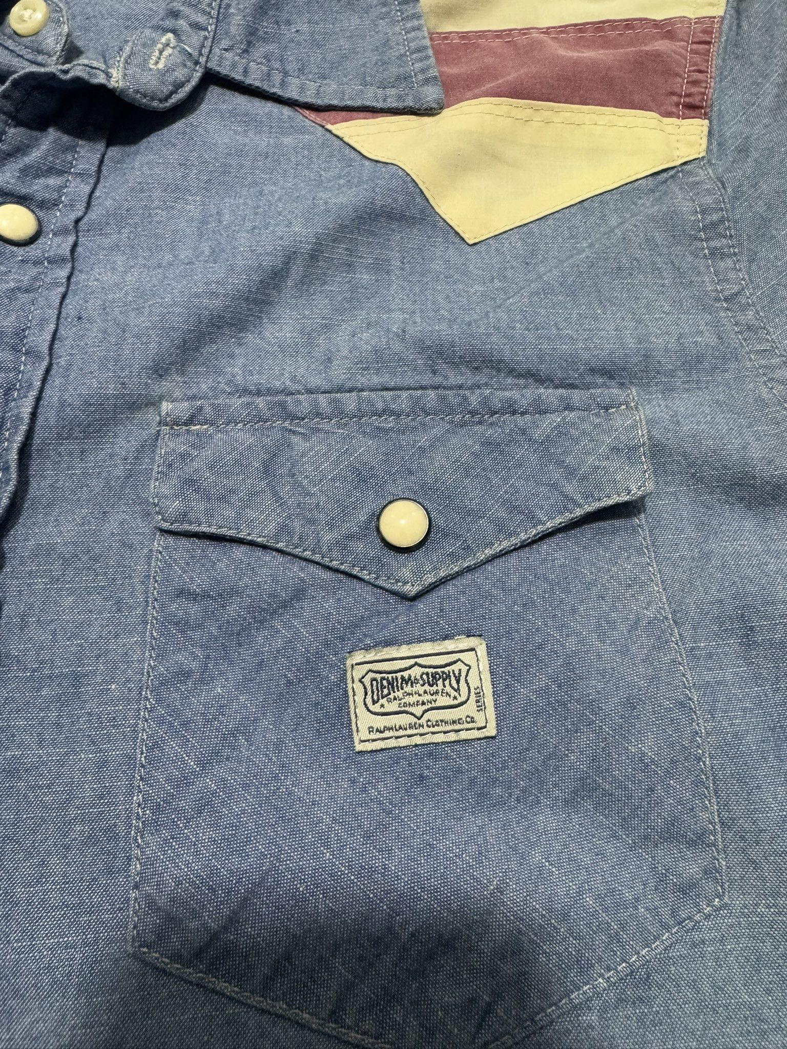 Denim & Supply Ralph Lauren × Polo Ralph Lauren × RRL Ralph Lauren Denim And Supply Ralph Lauren America Patchwork Shirt Size US S / EU 44-46 / 1 - 4 Thumbnail