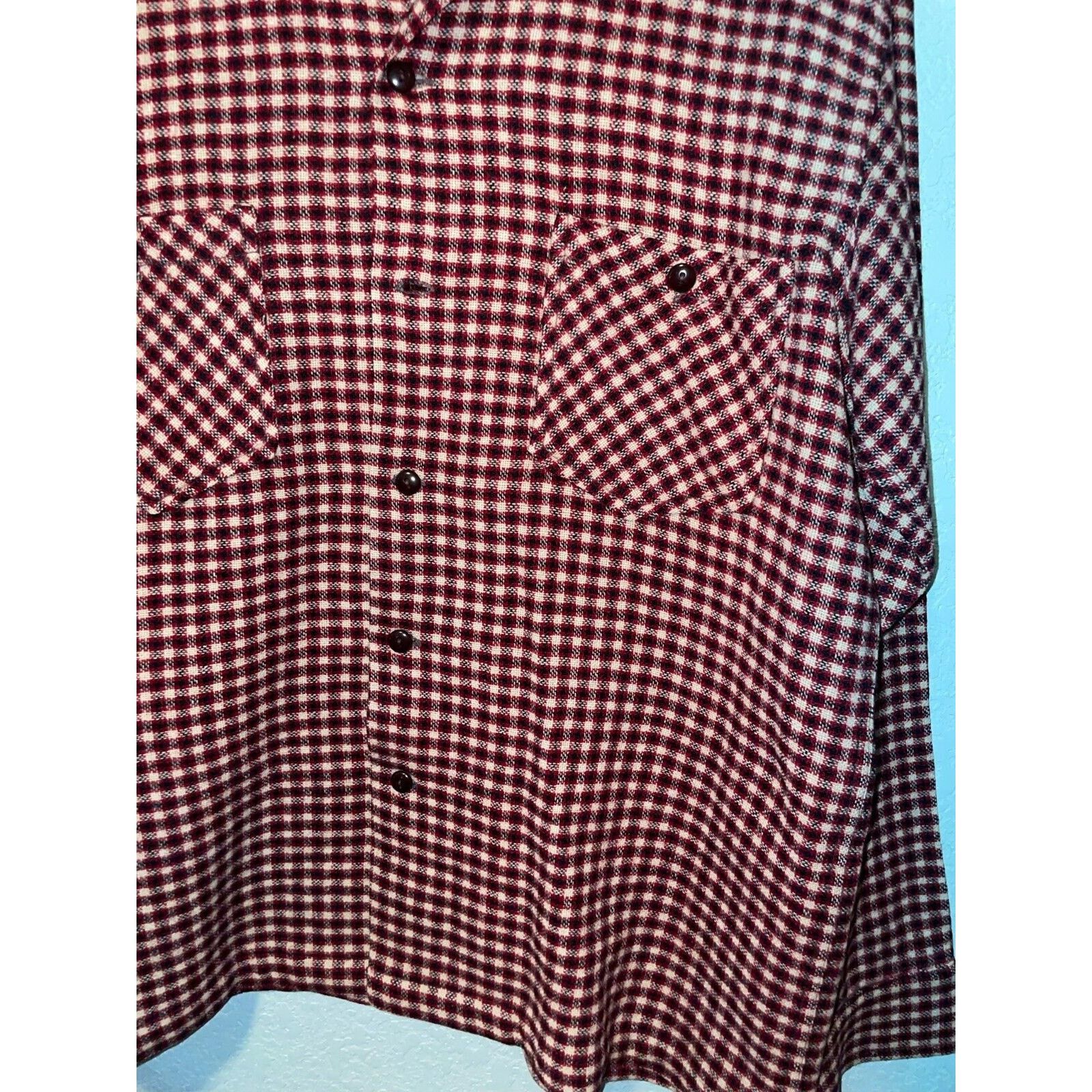 Chippewa 1960s Vintage Chippewa Wool Red Button Down Looped Shirt 60s Size US XL / EU 56 / 4 - 3 Thumbnail