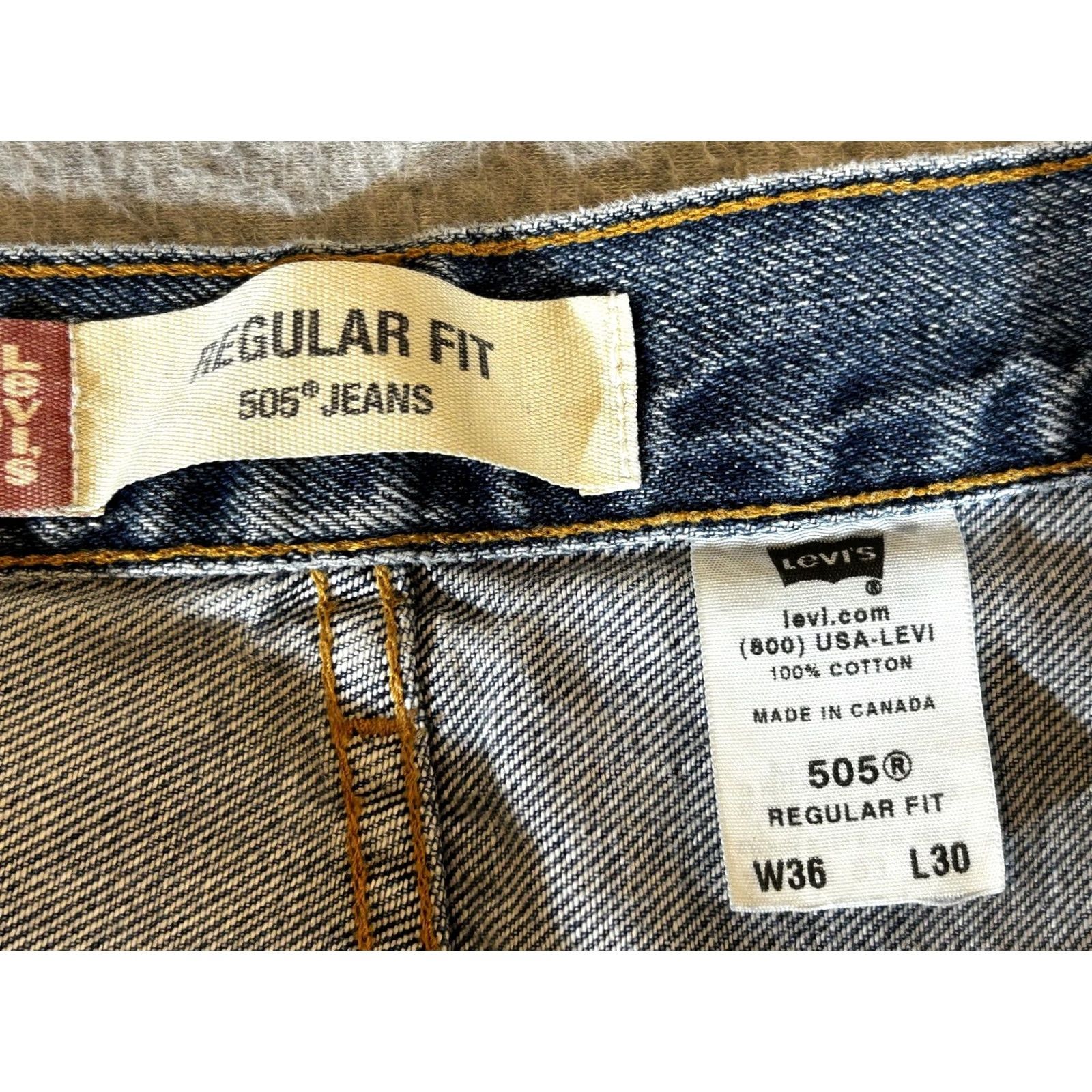 Levi's VINTAGE Levi's 505 Jeans Mens Regular Fit Straight Blue Medium Wash 34x30 Denim 100% Cotton Jeans Mens Size US 34 / EU 50 - 6 Thumbnail