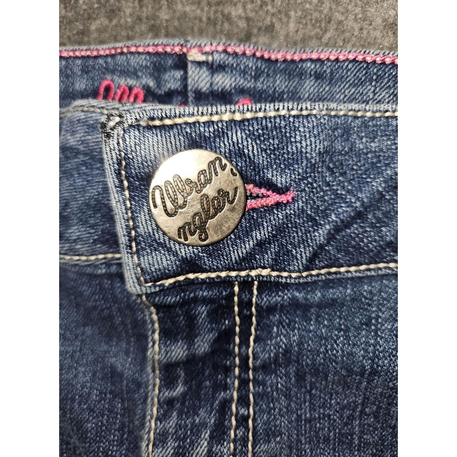 Wrangler VINTAGE Wrangler Jeans Womens Bootcut 9/10 32 Blue Embroidered Pockets Stretch Denim 10MWZ Womens Jeans Size 30" / US 8 / IT 44 - 7 Thumbnail