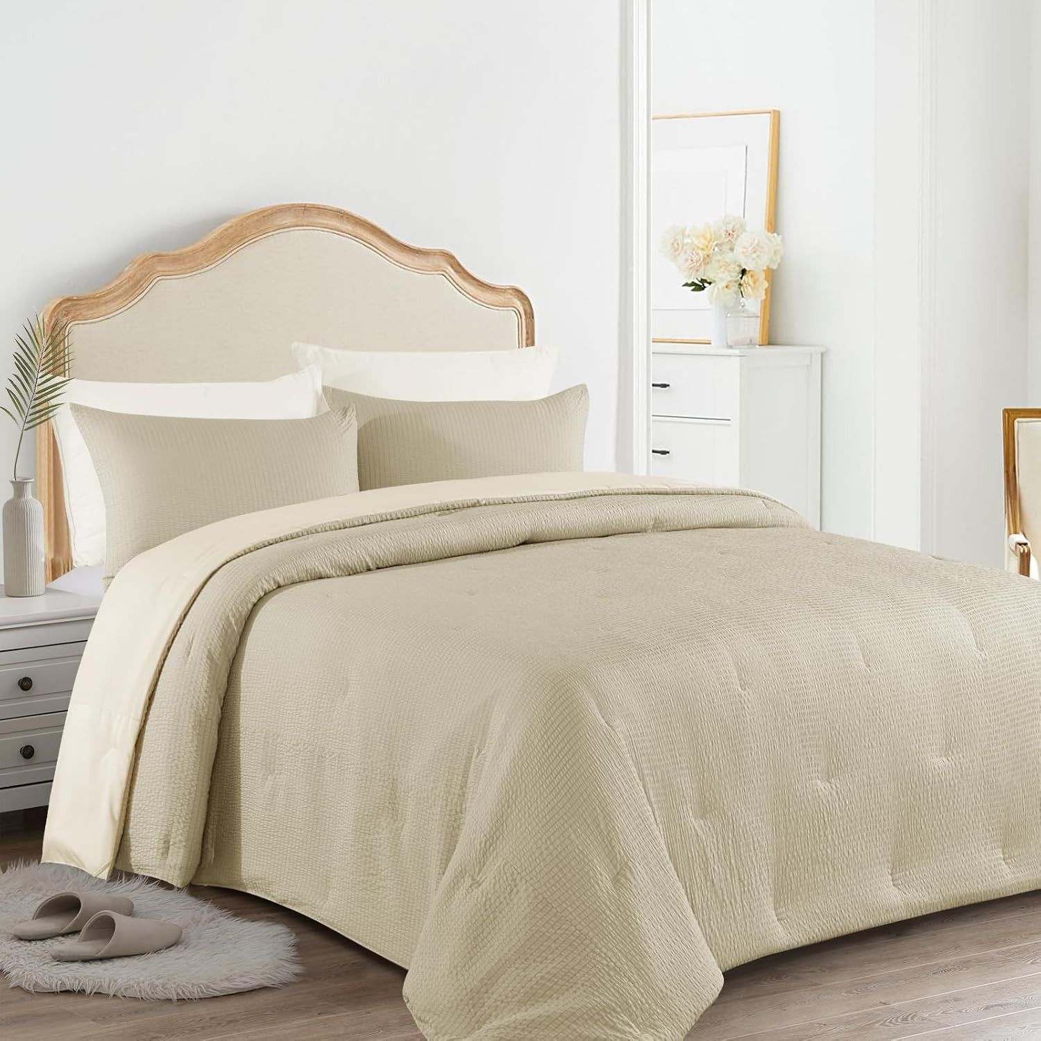 Other 3 Piece Seersucker Oversized King Comforter Set 98x120, Size ONE SIZE - 9 Thumbnail