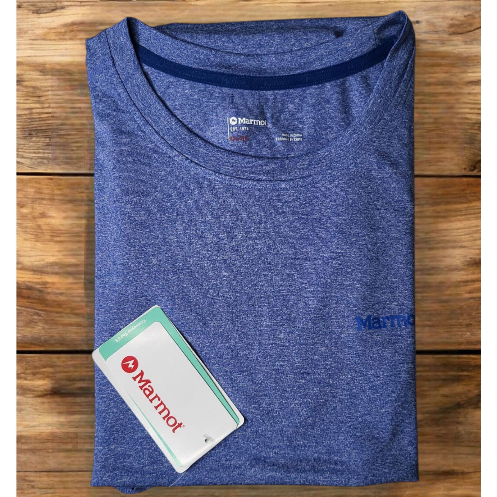 Marmot NWT MARMOT Conveyor Blue Athletic Short Sleeve T-Shirt 2XL Size US XXL / EU 58 / 5 - 2 Thumbnail