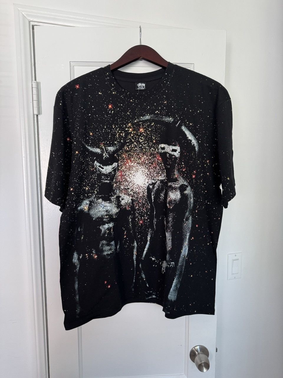 stussy BLACK STAR Tシャツ XL 80s 黒タグ OLD STUSSY ラスタTシャツXL