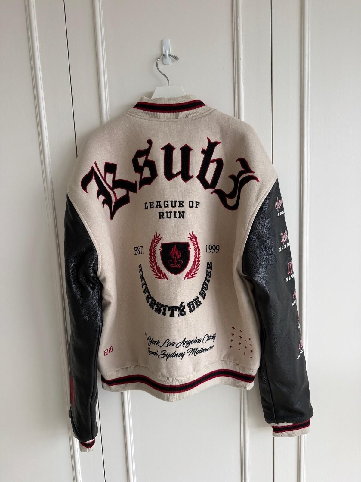 Ksubi new Ksubi mens varsity bomber jacket wool leather medium top Size US M / EU 48-50 / 2 - 6 Thumbnail