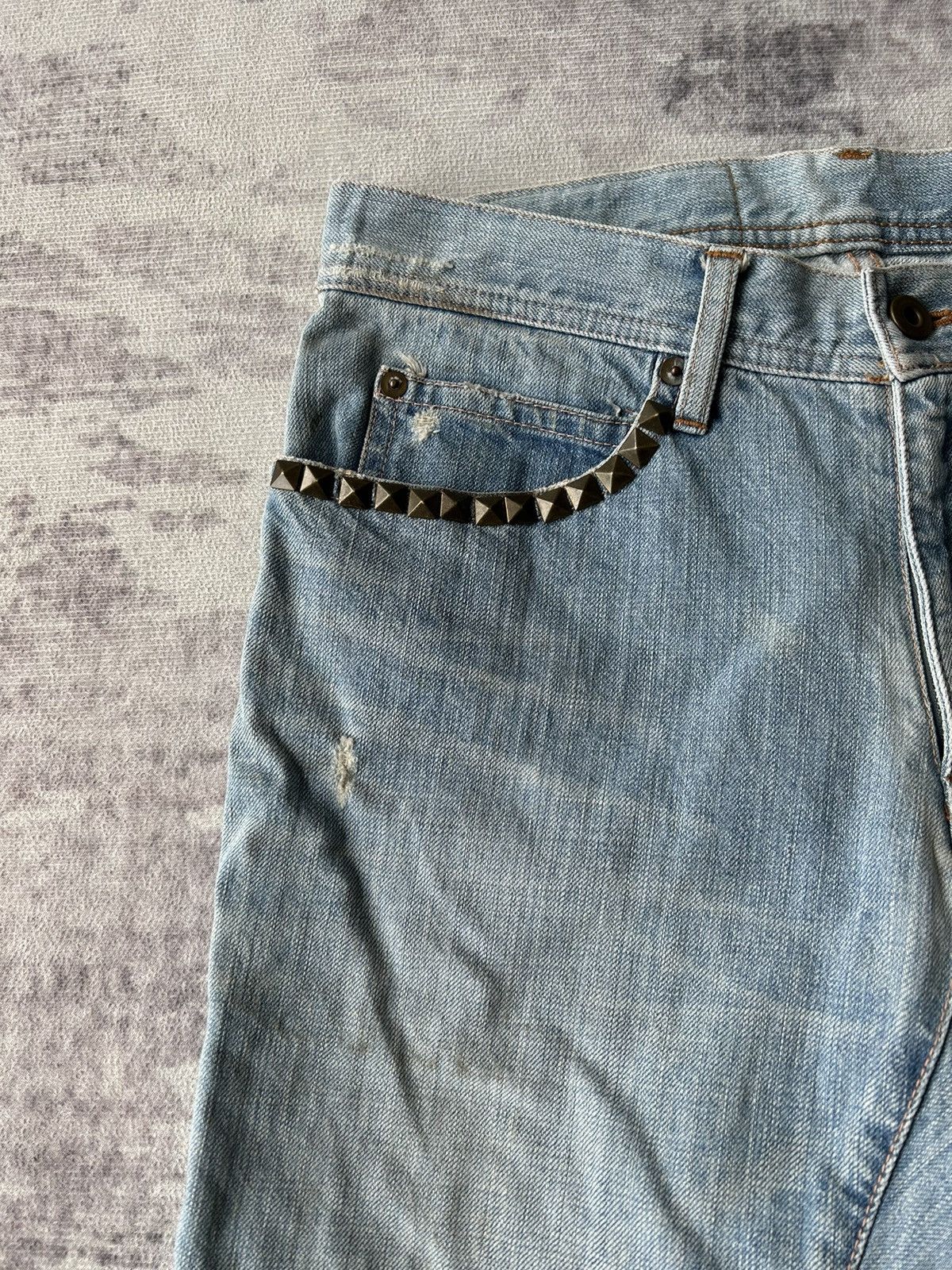 Tete Homme Tete Homme Flared Distressed Jeans Size US 29 - 9 Thumbnail