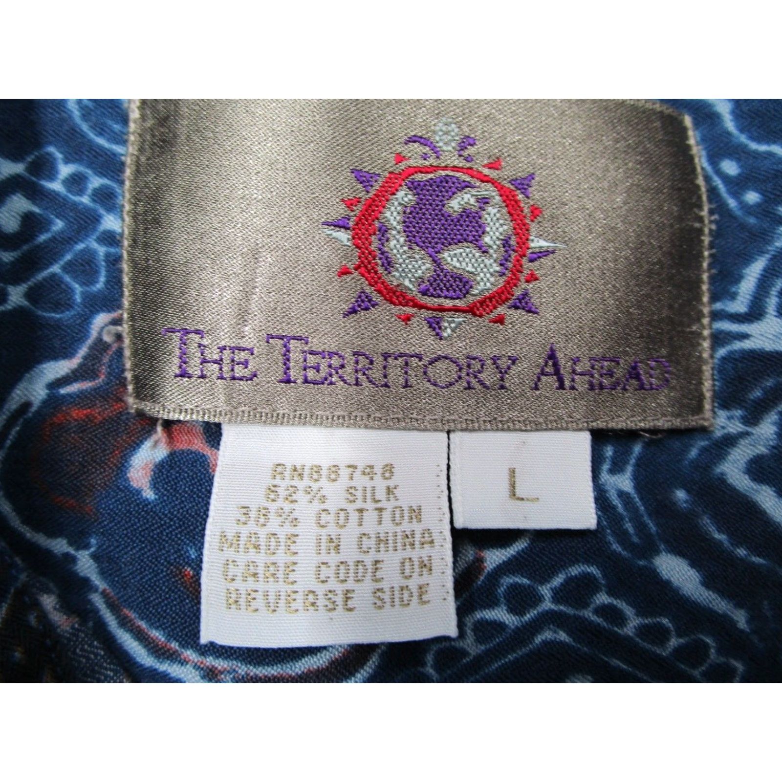 The Territory Ahead VINTAGE Territory Ahead Shirt Mens Large Blue Button Up Hawaiian Abstract Tiki Size US L / EU 52-54 / 3 - 3 Thumbnail