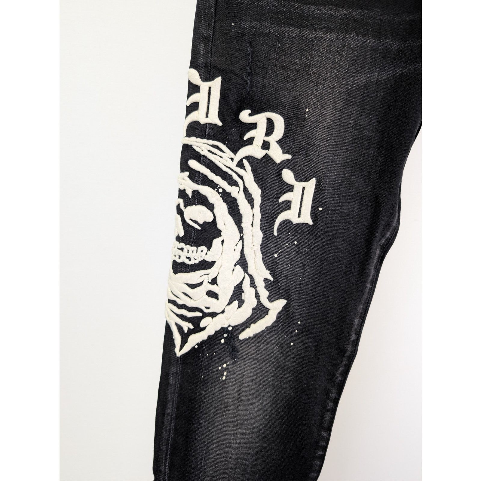 Amiri o1rshd1 Wes Lang Reaper Logo Jean in Aged Black 40 Size US 40 / EU 56 - 8 Thumbnail