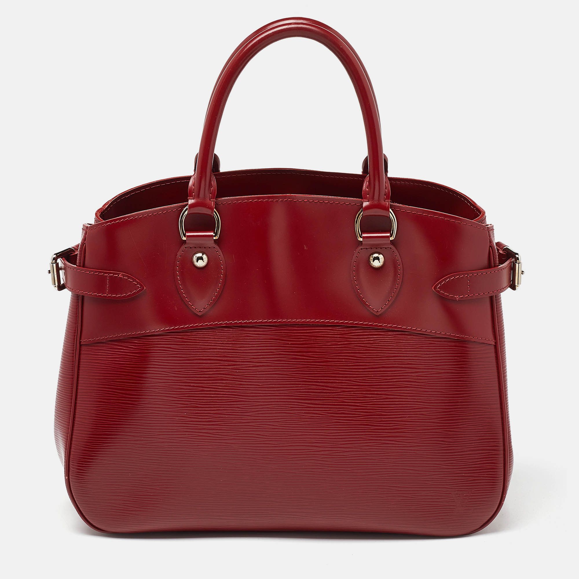 image of Louis Vuitton Rubis Epi Leather Passy Pm Bag in Red, Women's