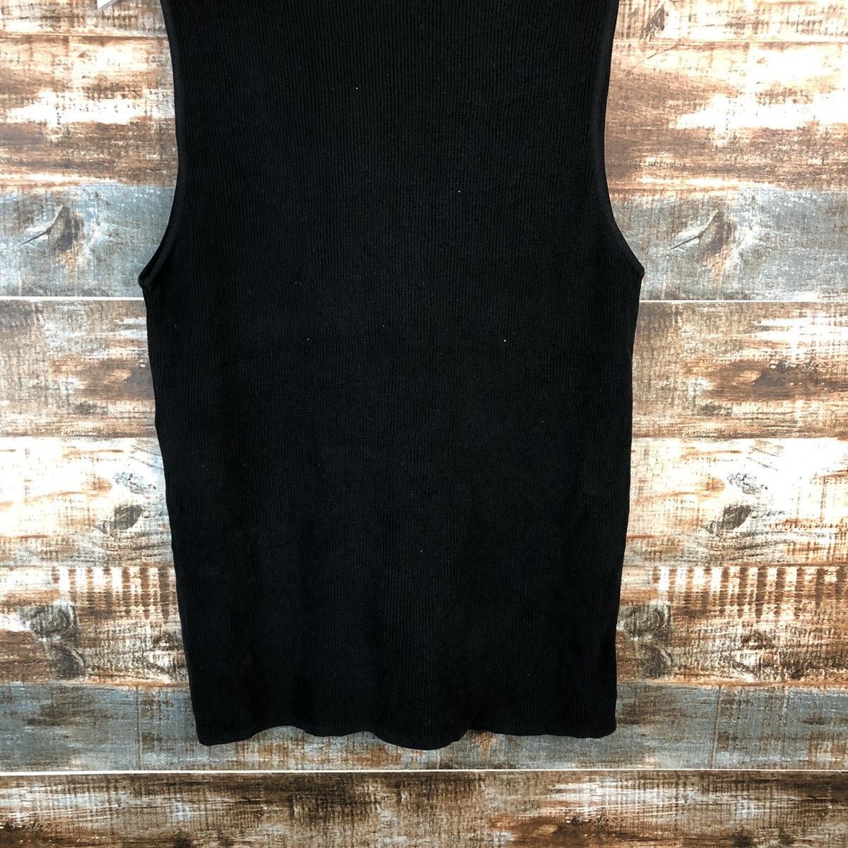 Japanese Brand Serio Mondo Black Vest Knitwear #A2205 Size US L / EU 52-54 / 3 - 16 Thumbnail