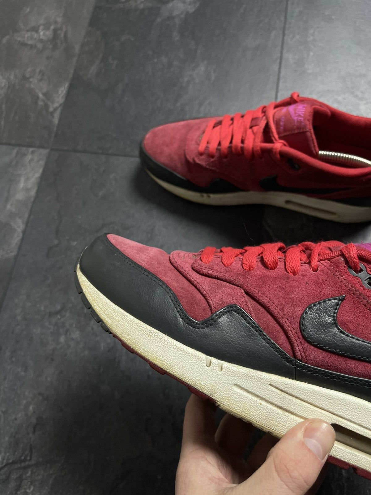 Streetwear Nike Air Max 1 Premium Gym Red Anthracite Size US 8.5 / EU 41-42 - 8 Thumbnail