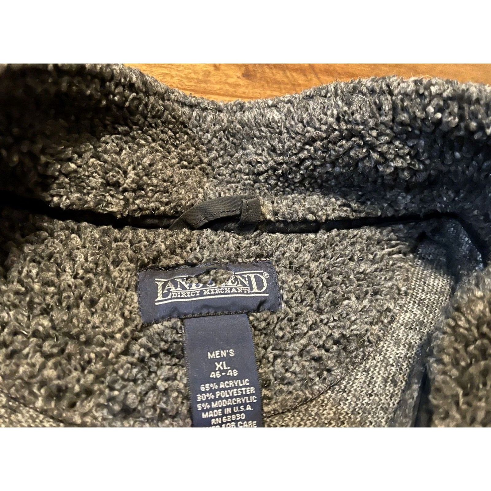 Lands' End VINTAGE Lands' End Jacket Mens XL Pullover Fleece Ski Lodge USA Knit Gray Size US XL / EU 56 / 4 - 4 Thumbnail
