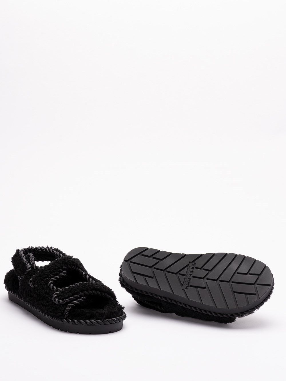 Bottega Veneta o1bcso1str0725 Jack Flat Sandals in Black Size US 10 / IT 40 - 4 Thumbnail