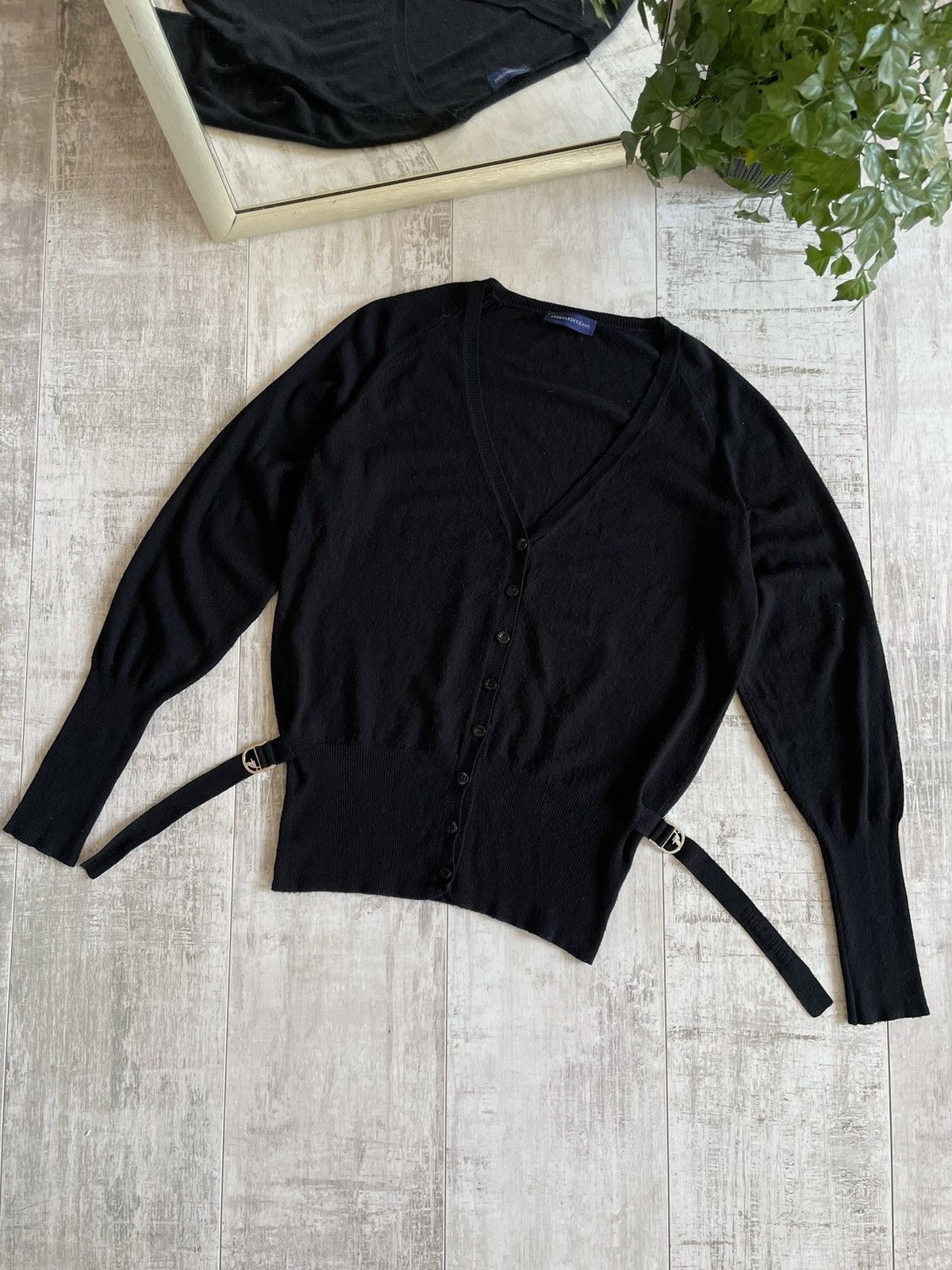 Trussardi Jeans Cardigan Metal Logo Luxury RARE