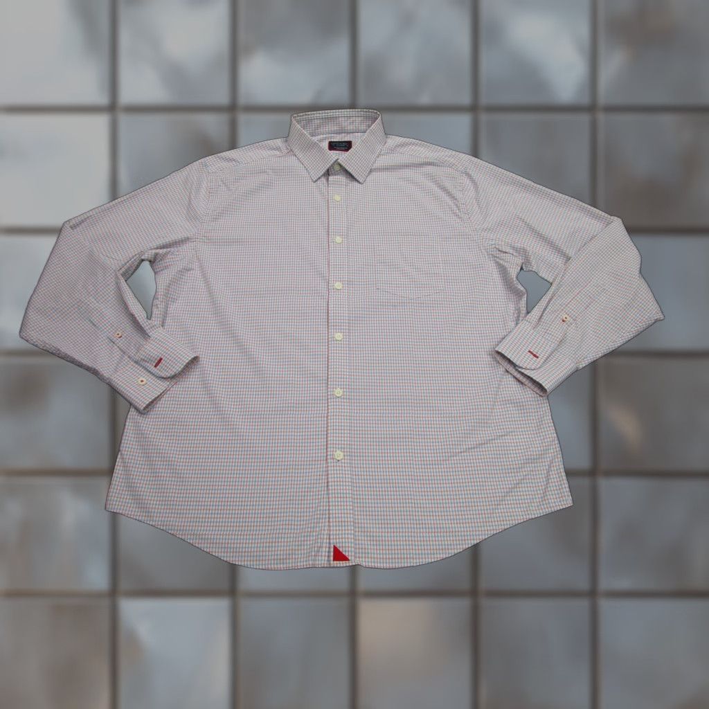 UNTUCKit UNTUCKit Shirt Mens XL White Red Blue Check Long Sleeve Stretch Button Front Size US XL / EU 56 / 4 - 1 Thumbnail