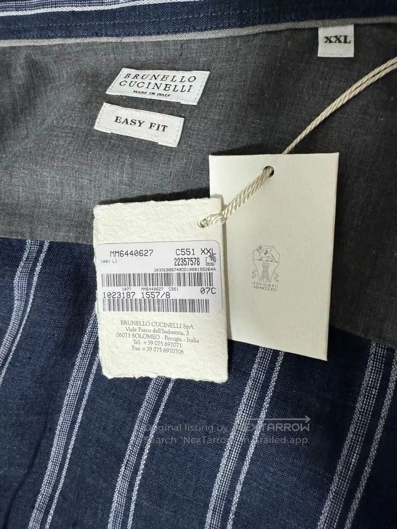 Brunello Cucinelli Brunello Cucinelli Striped Linen Shirt. Size US XXL / EU 58 / 5 - 4 Thumbnail