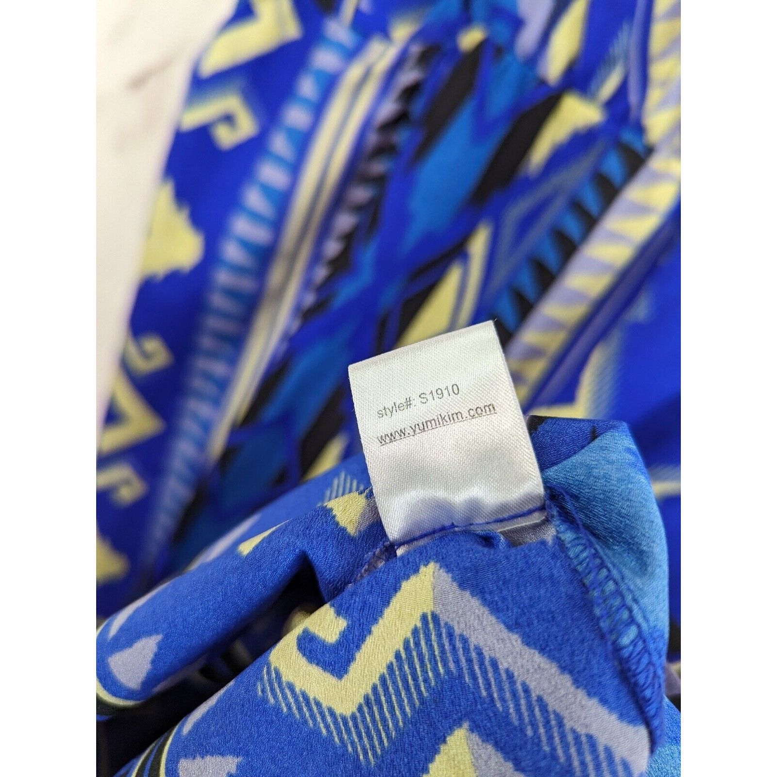 Anthropologie Yumi Kim Dress Women Large Aztec Southwestern Blue Spaghetti Size L / US 10 / IT 46 - 8 Thumbnail
