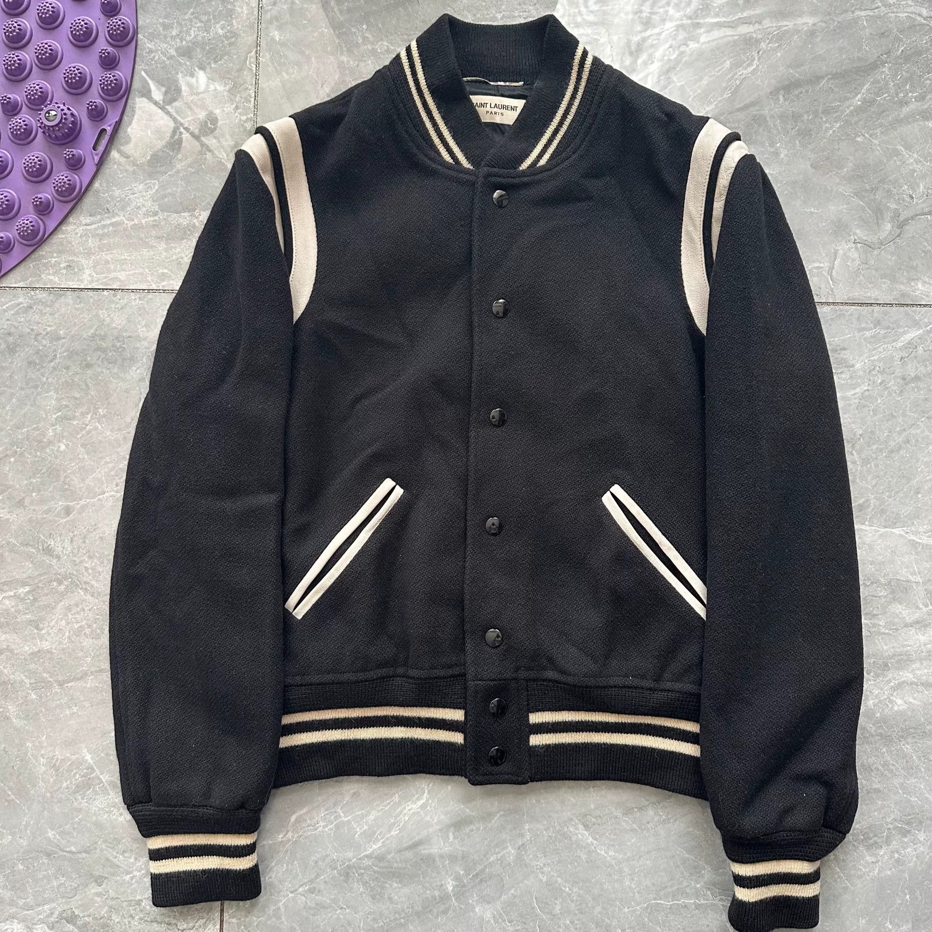 Saint Laurent Paris Saint Laurent Black Varsity Jacket Size US M / EU 48-50 / 2 - 1 Thumbnail