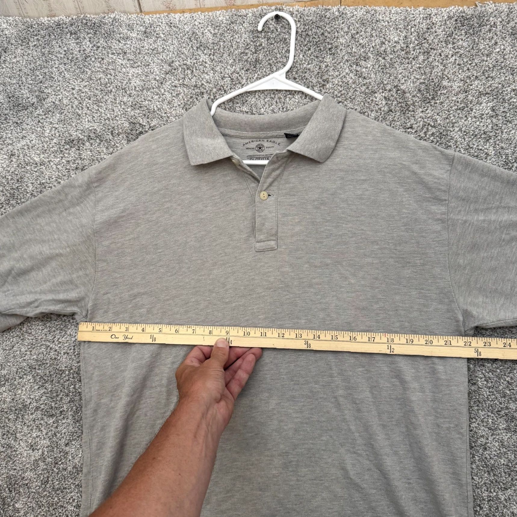 Vintage American Eagle Polo Shirt L Men Gray Solid Short Sleeve Casual Preppy Classic Office Golf Size US L / EU 52-54 / 3 - 3 Thumbnail