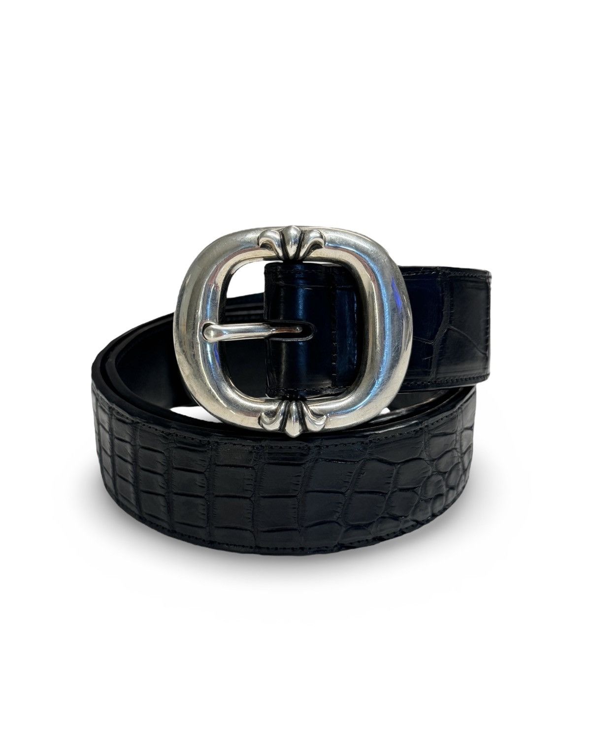 image of Chrome Hearts Alligator Gunslinger Belt in Black, Men's (Size 36)