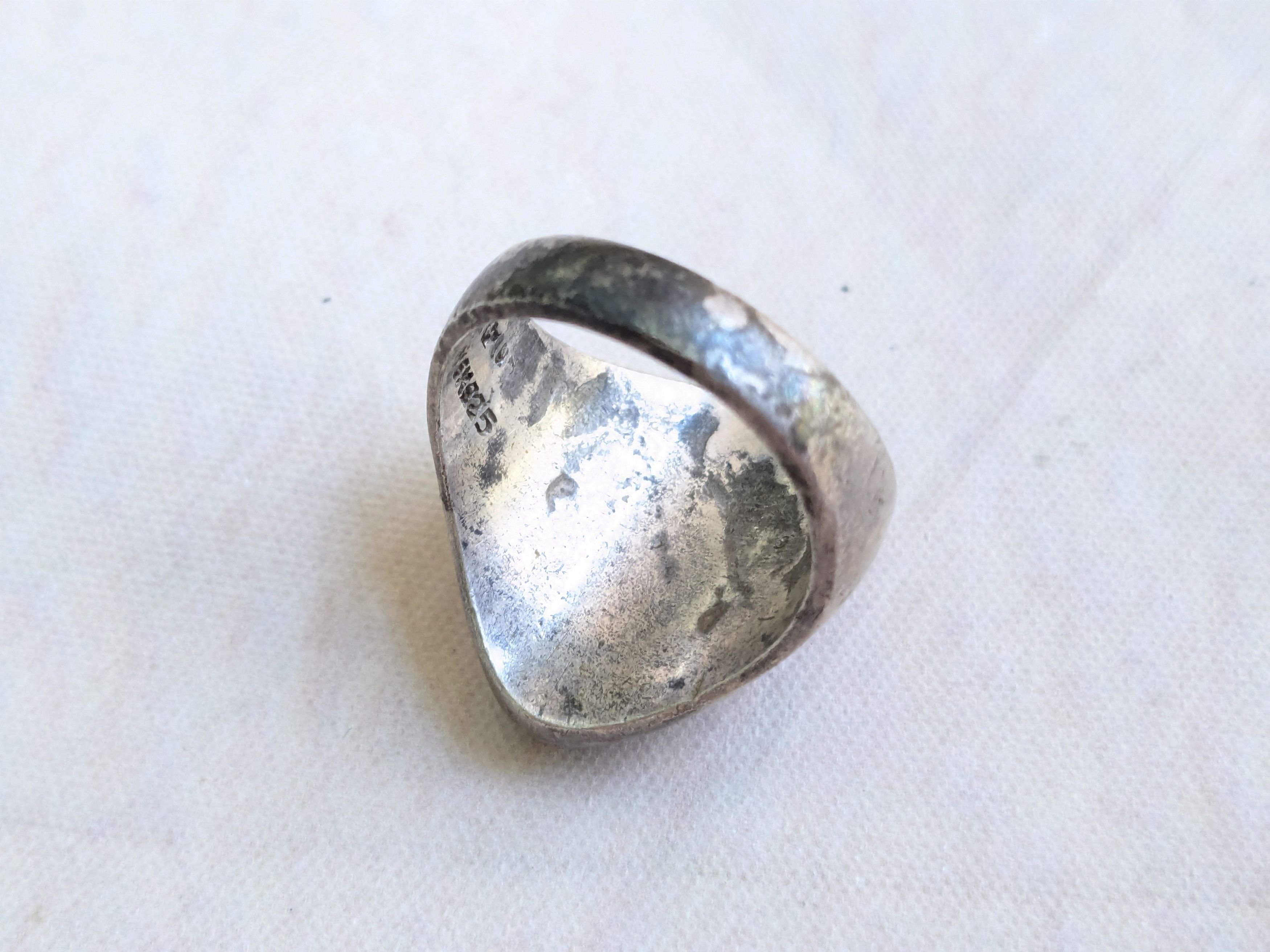 Jewelry Vintage Sterling Silver Ring Black Onyx 10.25 Taxco Mexico Size ONE SIZE - 9 Thumbnail