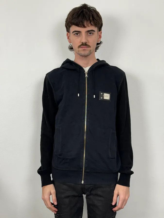 Dolce & Gabbana 2000s Dolce & Gabbana Two Tone Black & Navy Zip Hoodie Size US S / EU 44-46 / 1 - 2 Thumbnail