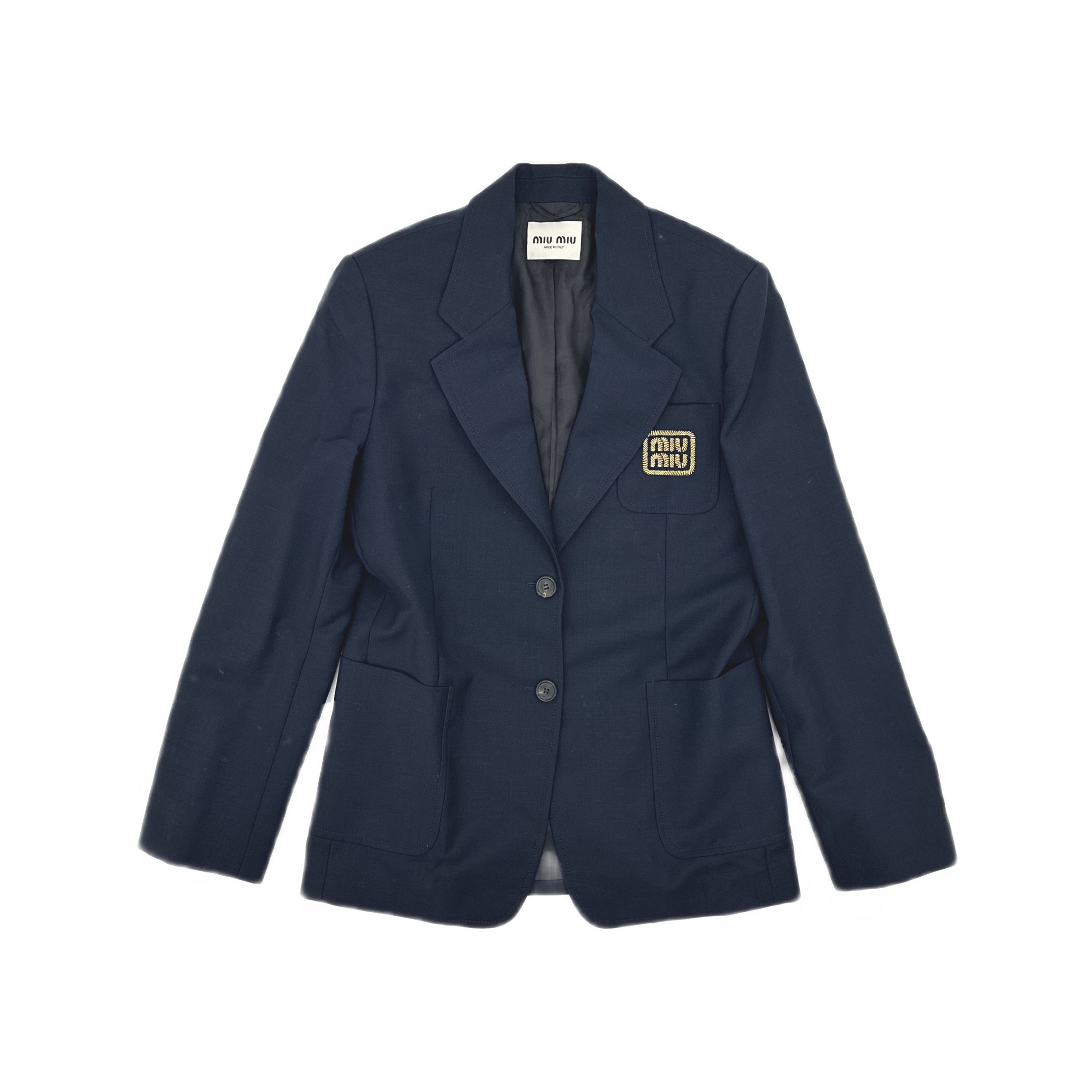 Miu Miu Miu Miu Logo Patch Blazer Size 36 Size XS / US 0-2 / IT 36-38 - 1 Thumbnail