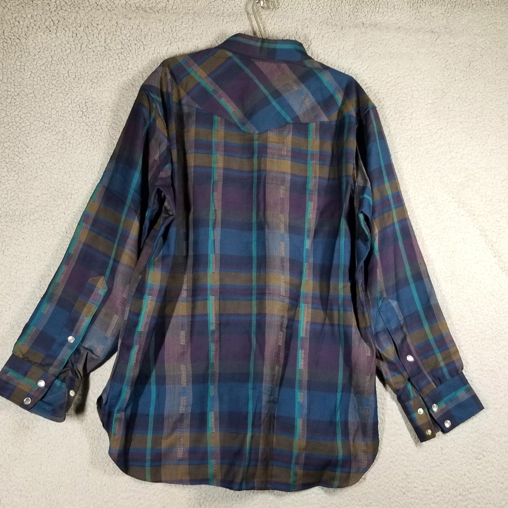 Pendleton VINTAGE Pendleton Western Shirt Men Large Woven Wool Plaid 70s Cowgirl Americana Blue Size US L / EU 52-54 / 3 - 2 Thumbnail