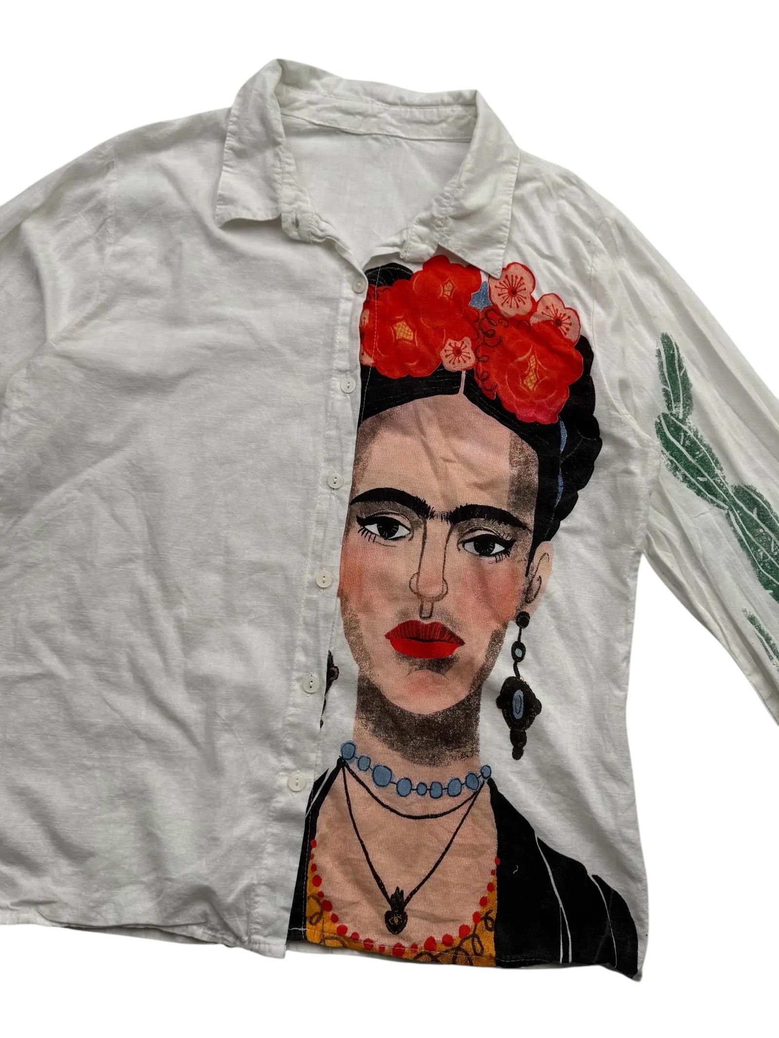 Other Vintage Blouse With Printed M87D15(E80)(V82) Size M / US 6-8 / IT 42-44 - 2 Thumbnail