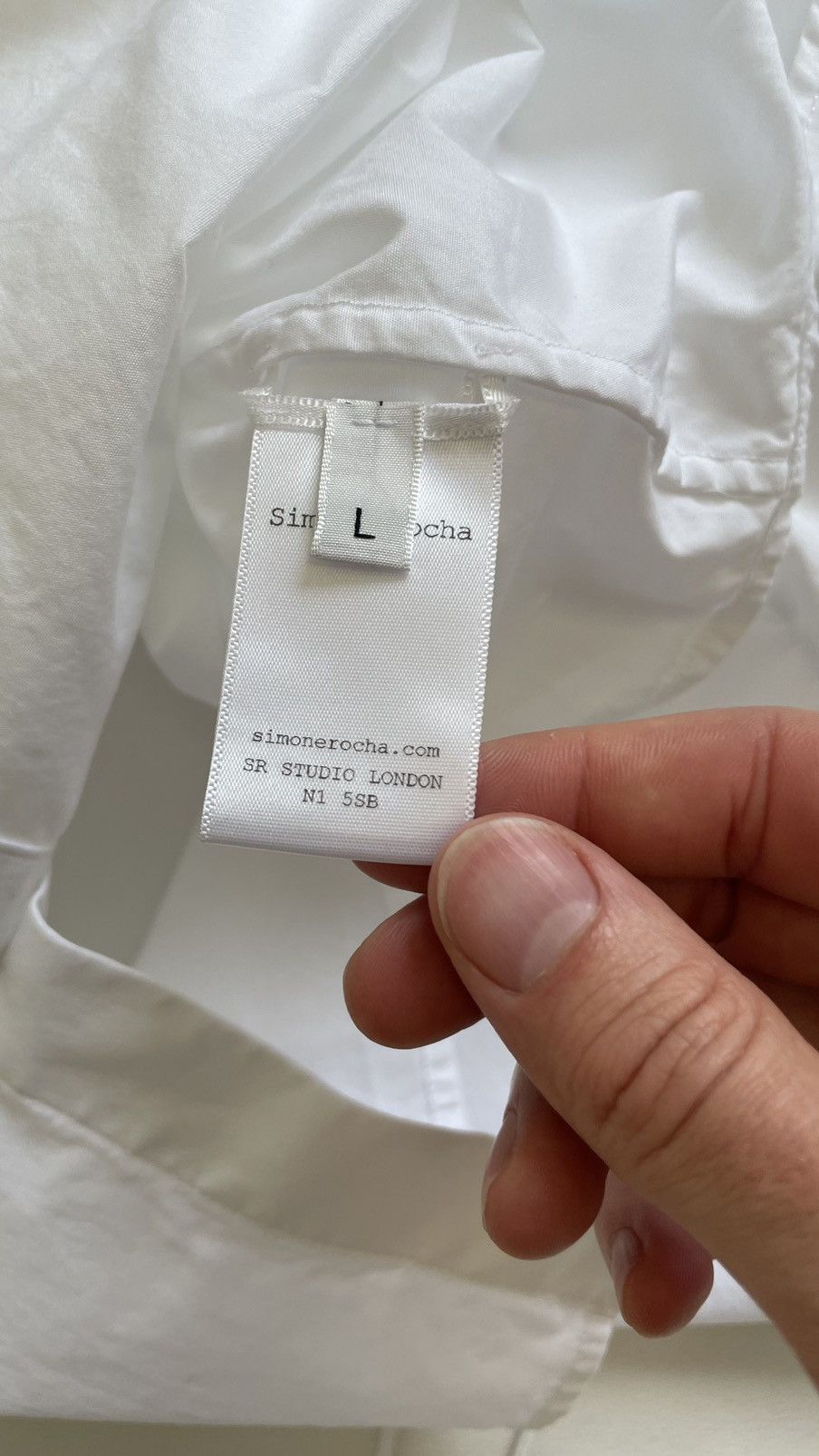Simone Rocha White Cotton ‘3D Rosette Rose’ Shirt Size US L / EU 52-54 / 3 - 12 Thumbnail