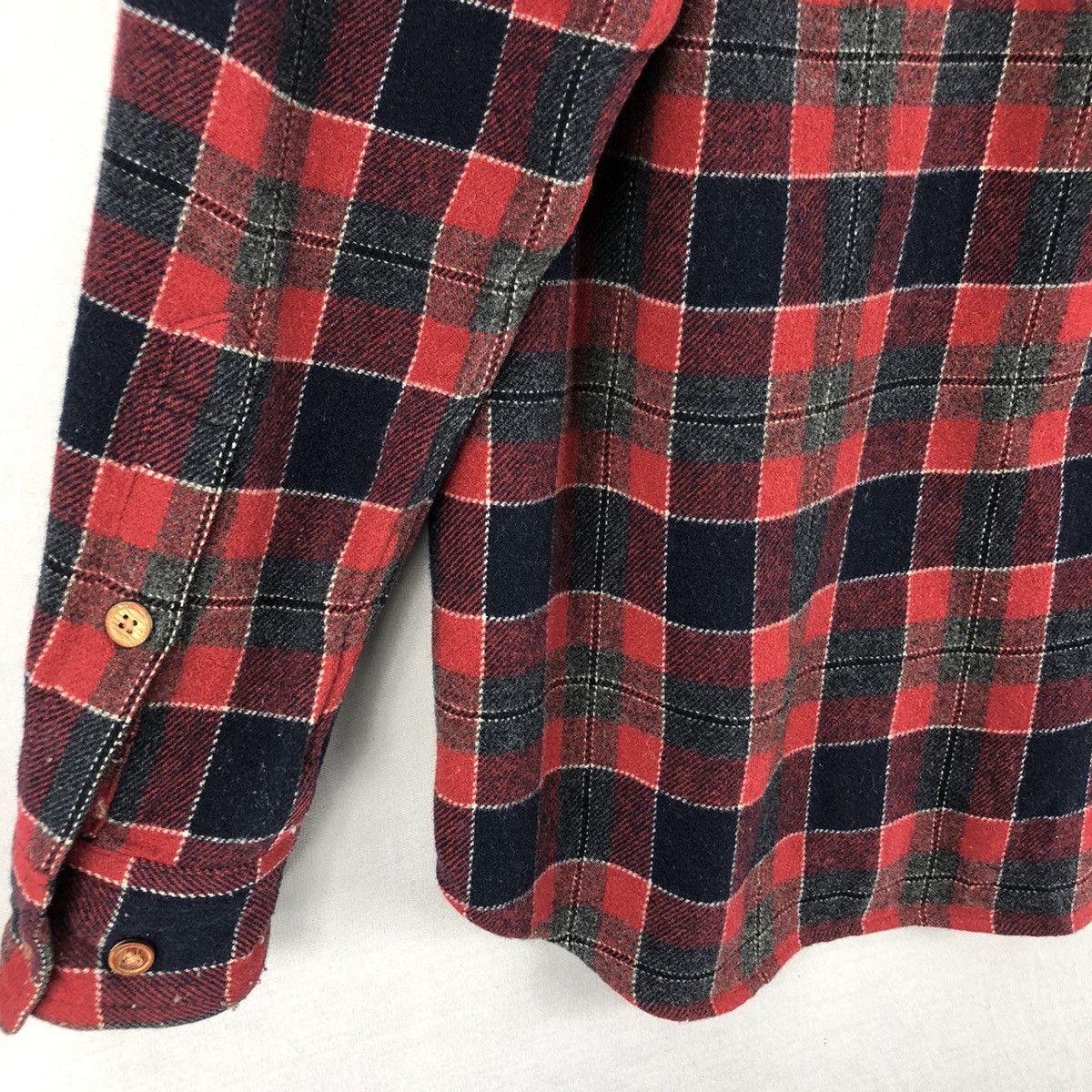 Flannel Vintage Wool Flannel Red Checkered Double Pocket Shirt Size US M / EU 48-50 / 2 - 6 Thumbnail