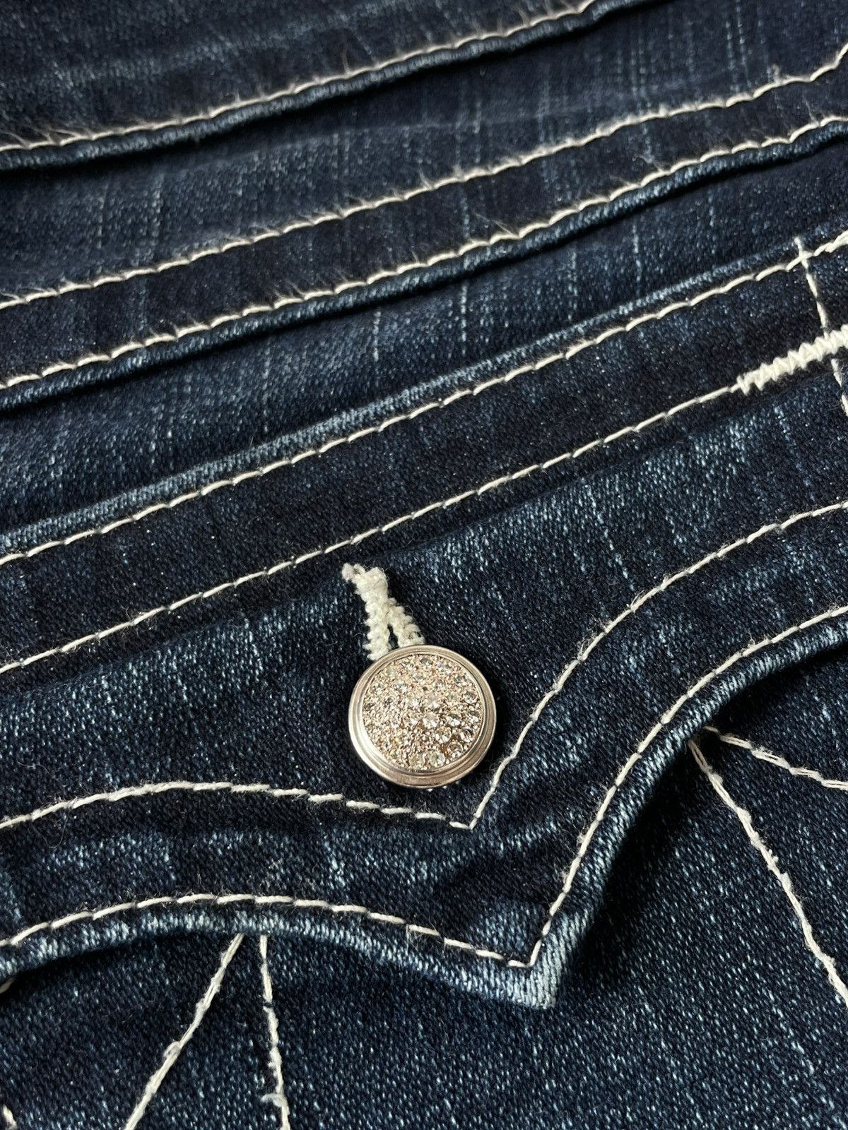 True Religion Vintage 00's True Religion Y2K Denim Jeans Pocket Logo Size 24" / US 00 / IT 34 - 8 Thumbnail