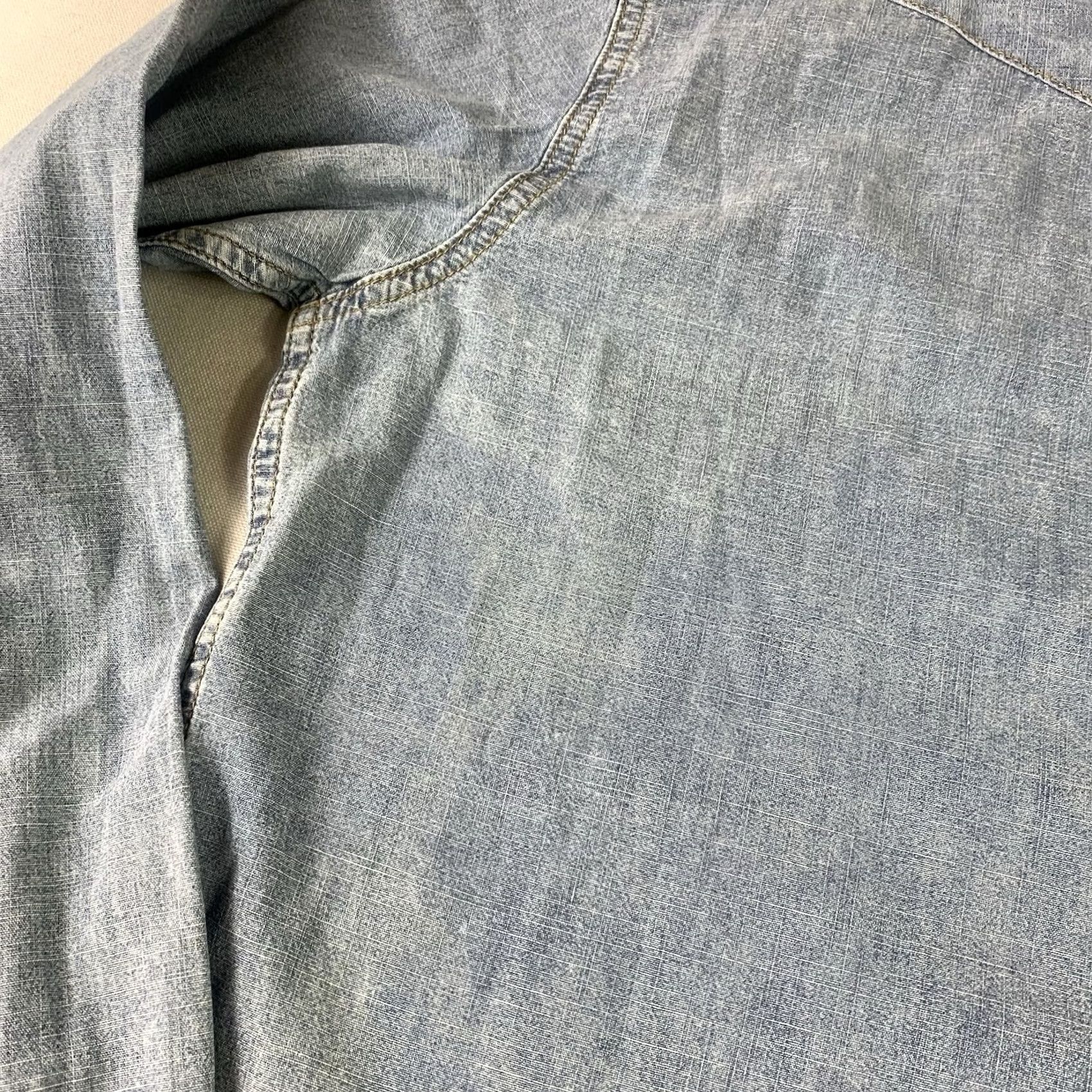 Vintage Boot Barn Western Blue Denim Shirt Mens XL Pearl Snap Cowboy Button-Up Long Sleeve Collared Blue Denim Regular Fit Pockets Embroidered Size US XL / EU 56 / 4 - 8 Thumbnail