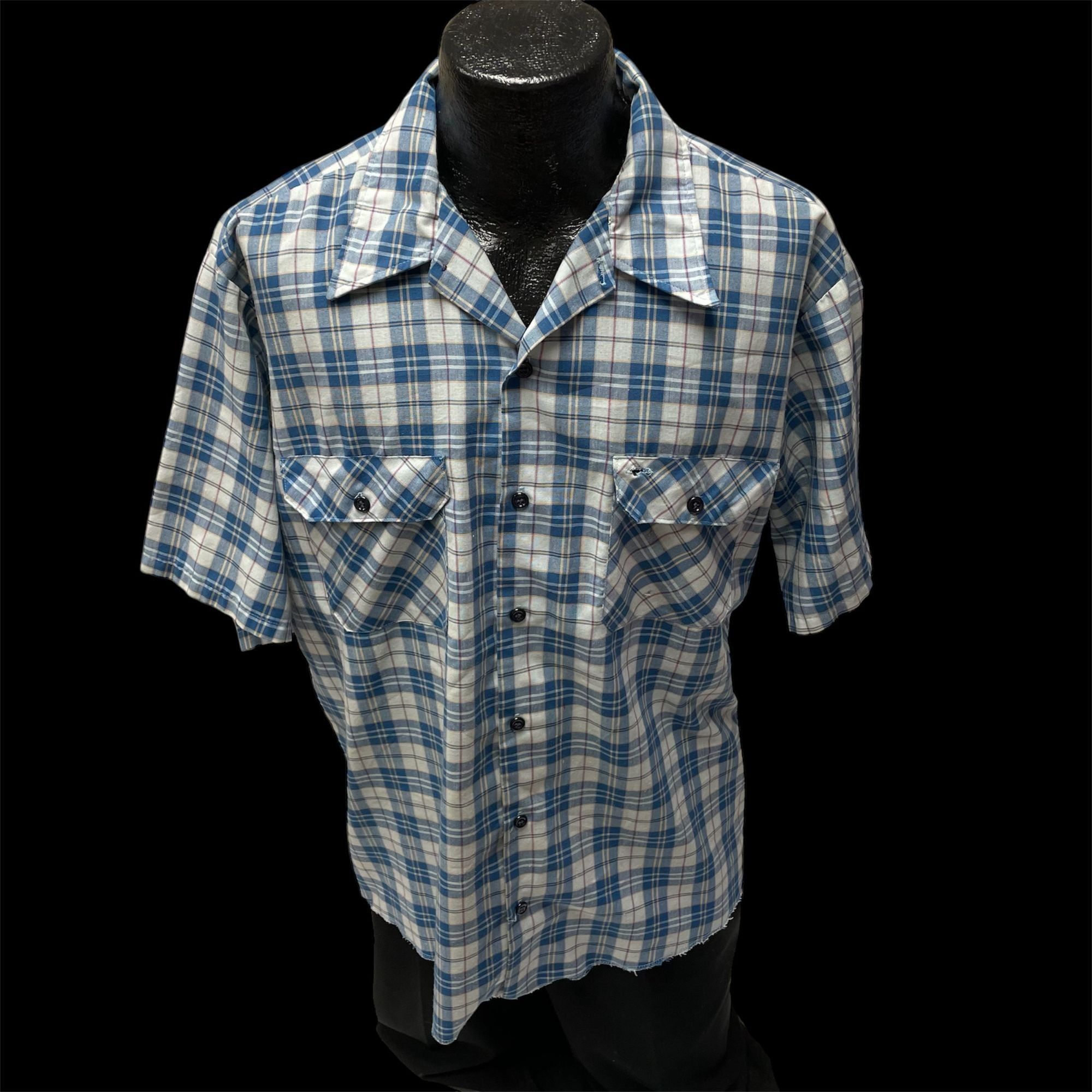 Sears Vtg Sears Work Wear SHADOW PLAID Rockabilly Thin Shirt Size US XL / EU 56 / 4 - 1 Thumbnail