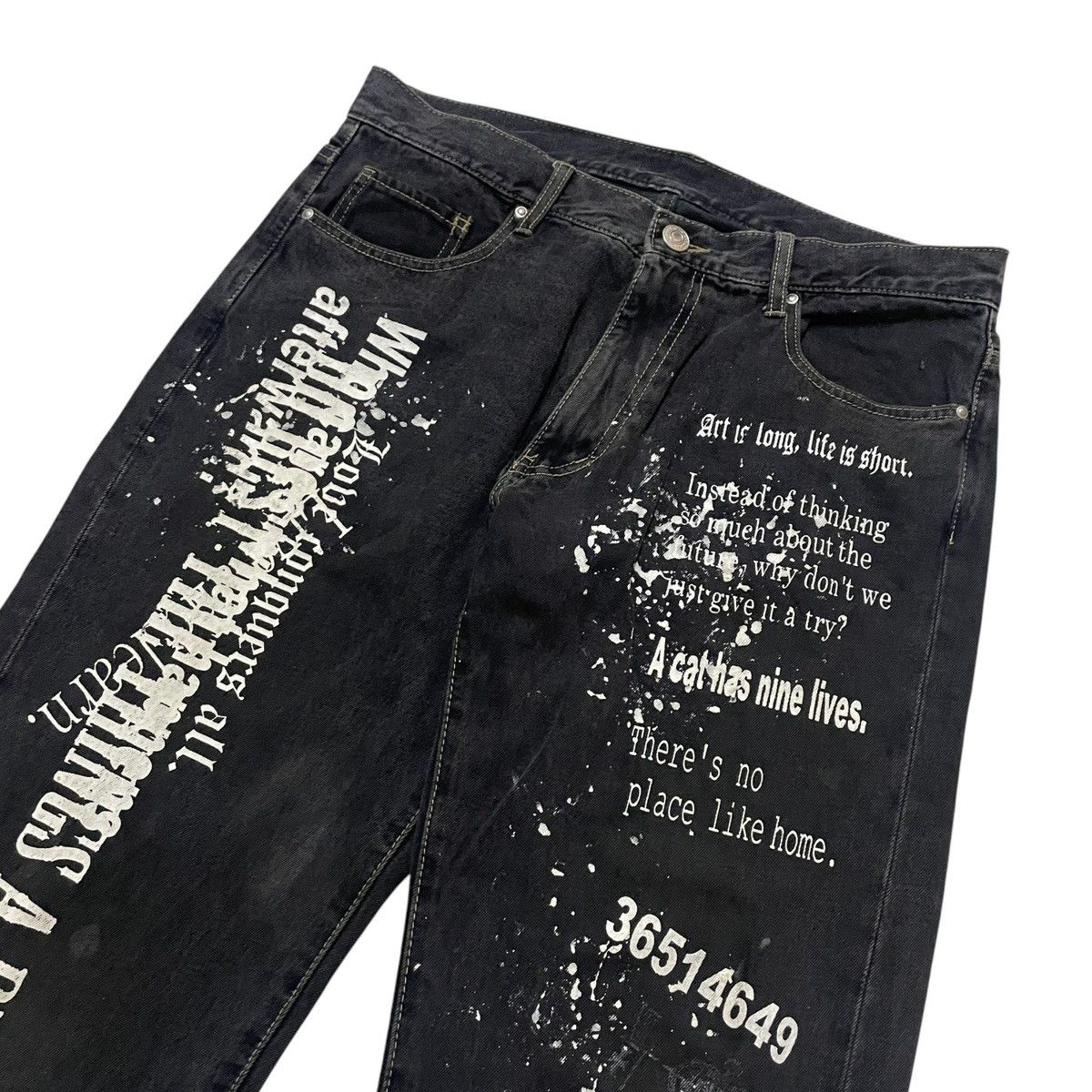 Hysteric Glamour ORIGINAL YaK BAGGY BLACK POEM 36514649(36×42) Size US 36 / EU 52 - 3 Thumbnail