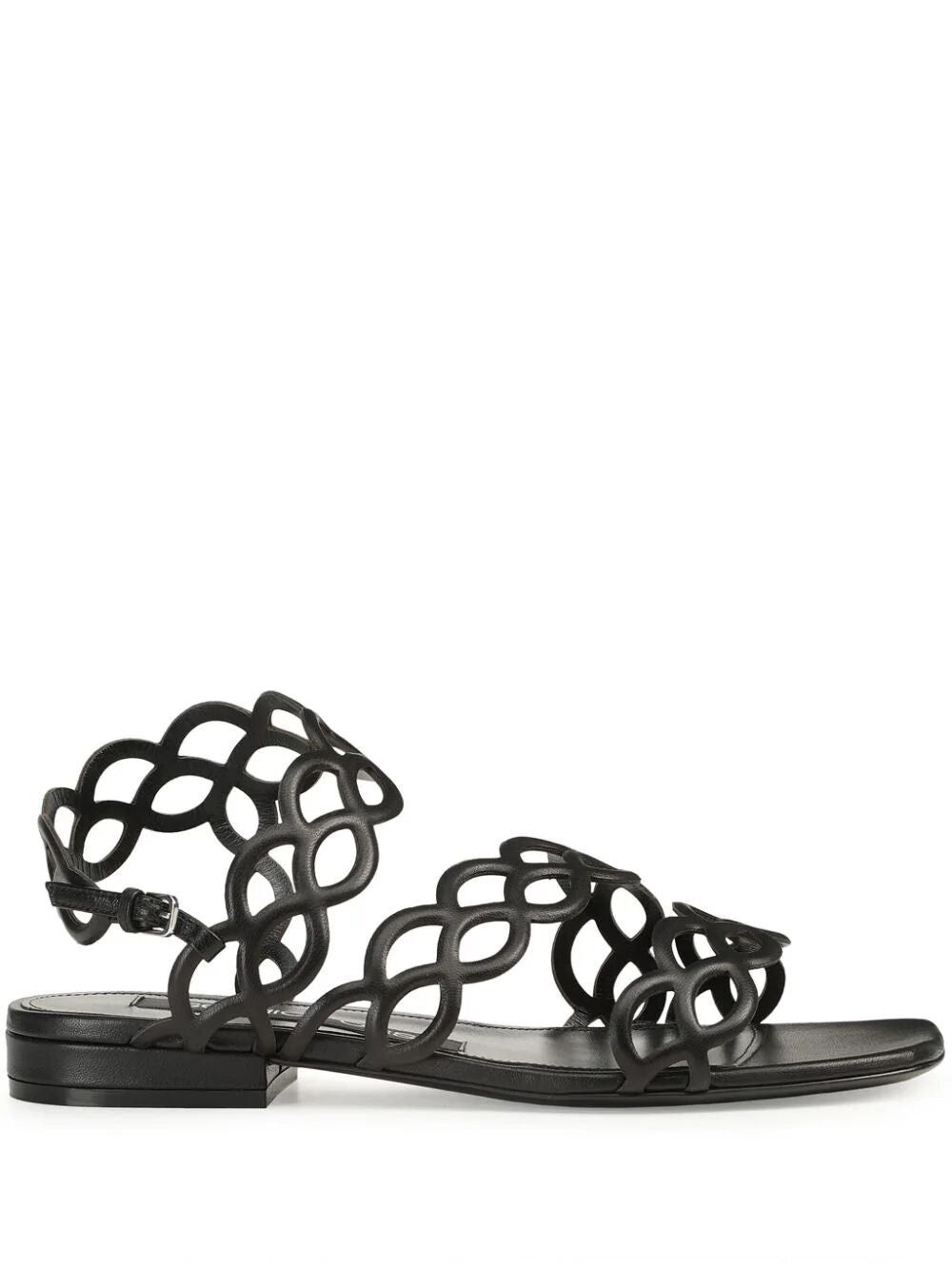 image of Sergio Rossi Sr Mermaid Bassi Sandals Size 37.5 in Nero, Women's