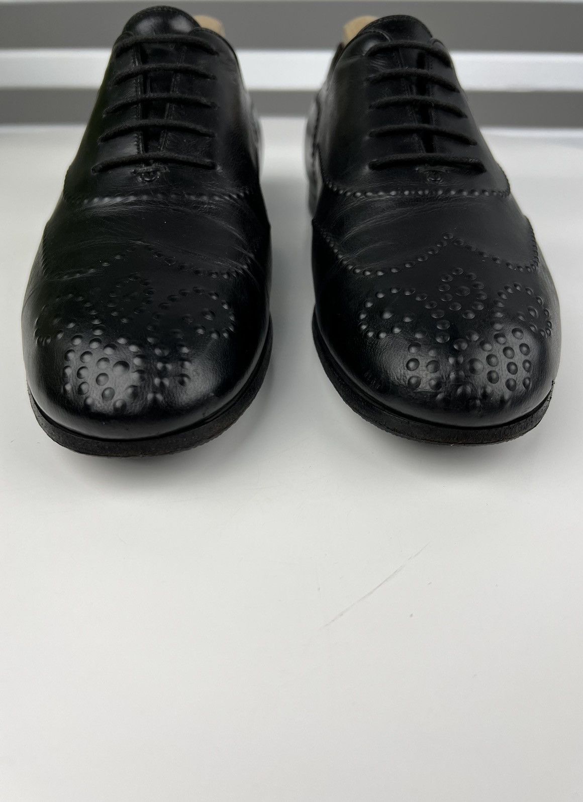 Gucci GUCCI Oxfords Leather Shoes Lace Up Wingtip Black Men’s Size US 7.5 / EU 40-41 - 3 Thumbnail