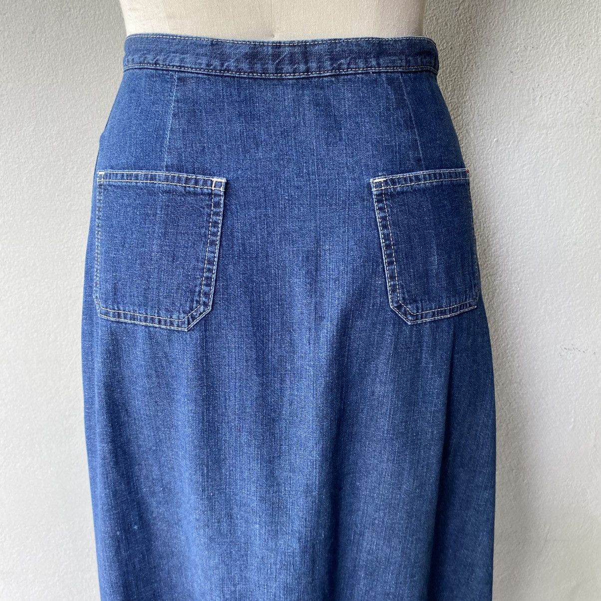 Hysteric Glamour Hysteric Glamour Soft Denim Logo Trim Maxi Skirt Size 26" / US 2 / IT 38 - 24 Thumbnail