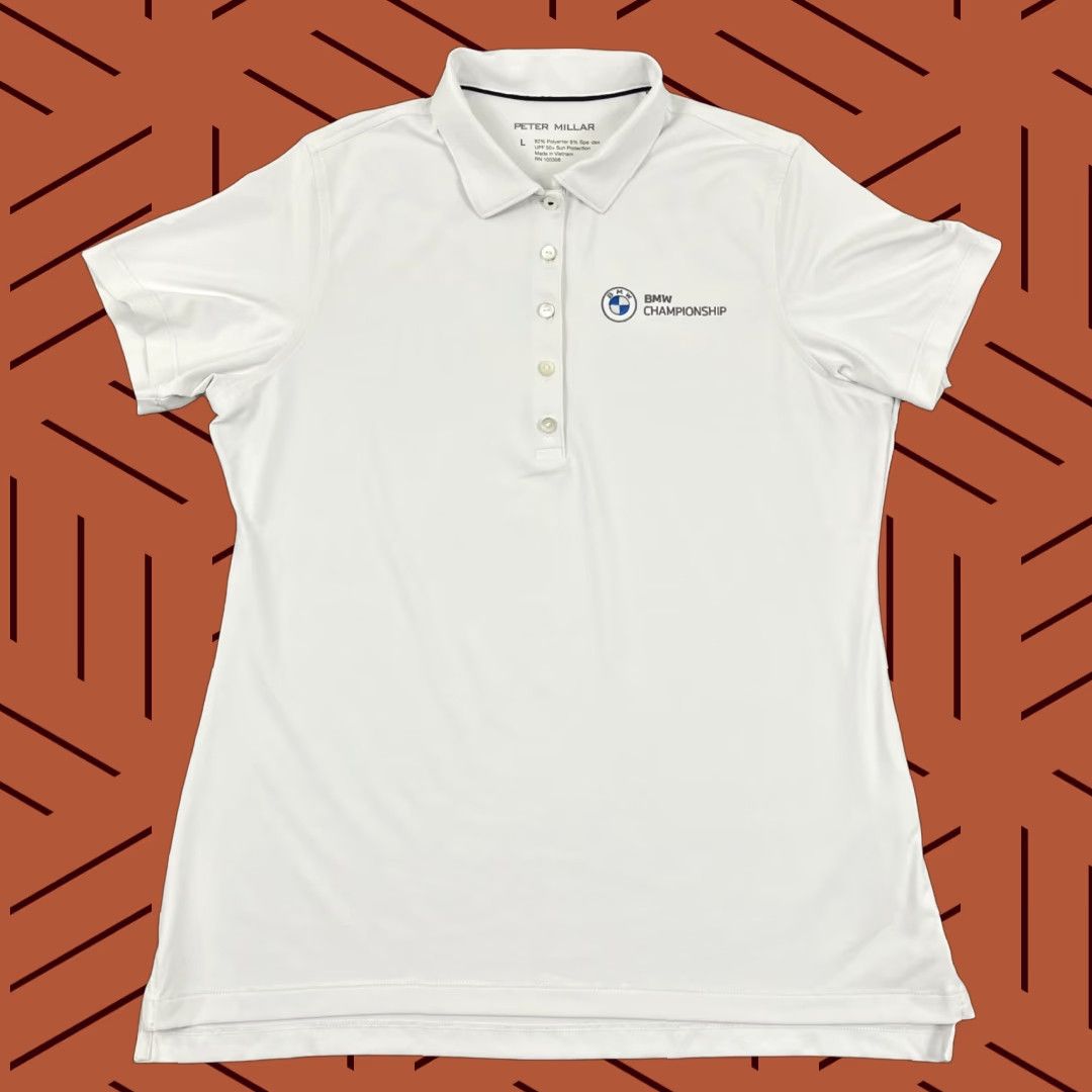 Peter Millar Peter Millar Polo Shirt Womens White Large BMW Championship Golf Performance UPF Size L / US 10 / IT 46 - 1 Thumbnail