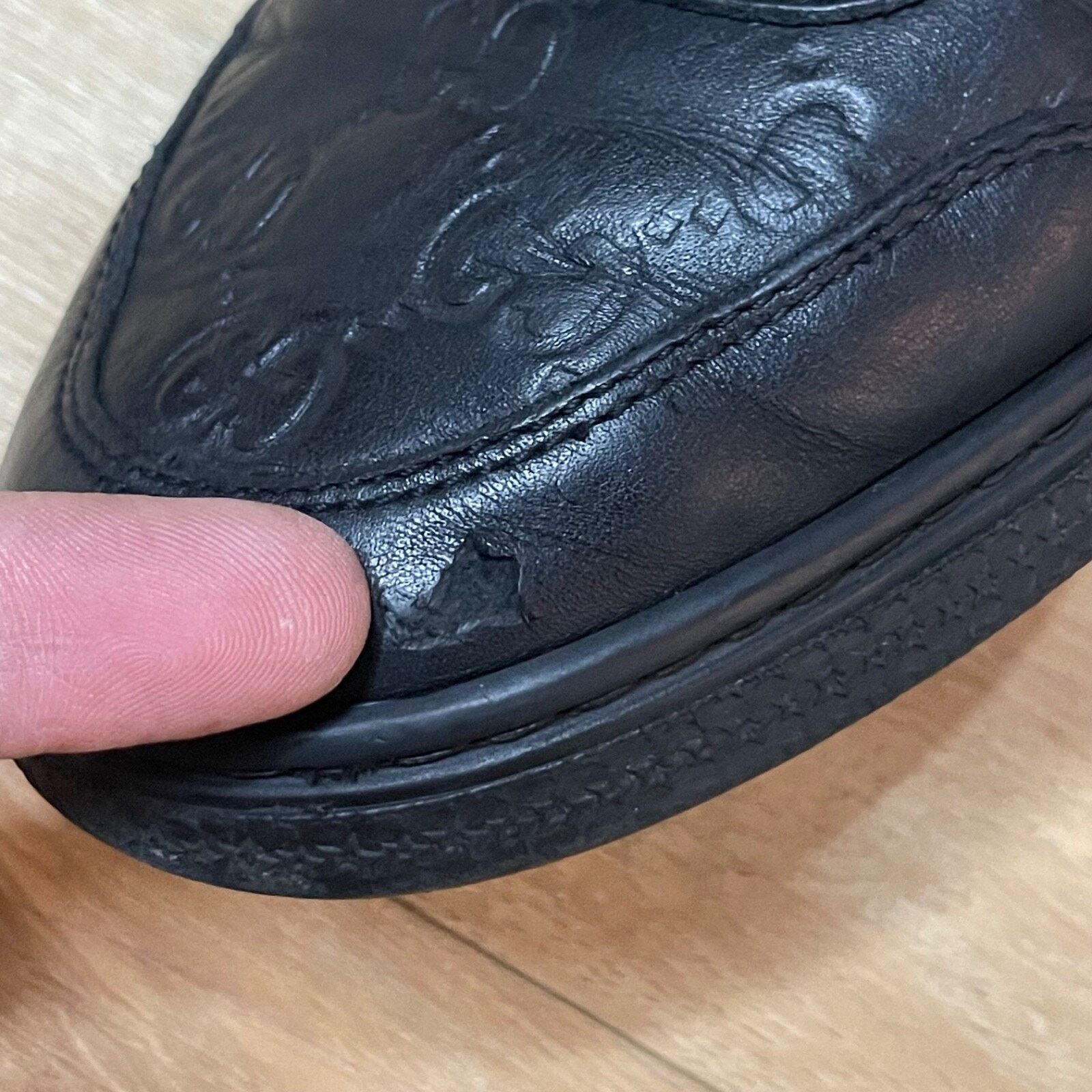 Gucci GUCCI Sneakers GG Web Dapper Black Leather High Top Monogram Size US 7.5 / IT 37.5 - 10 Thumbnail