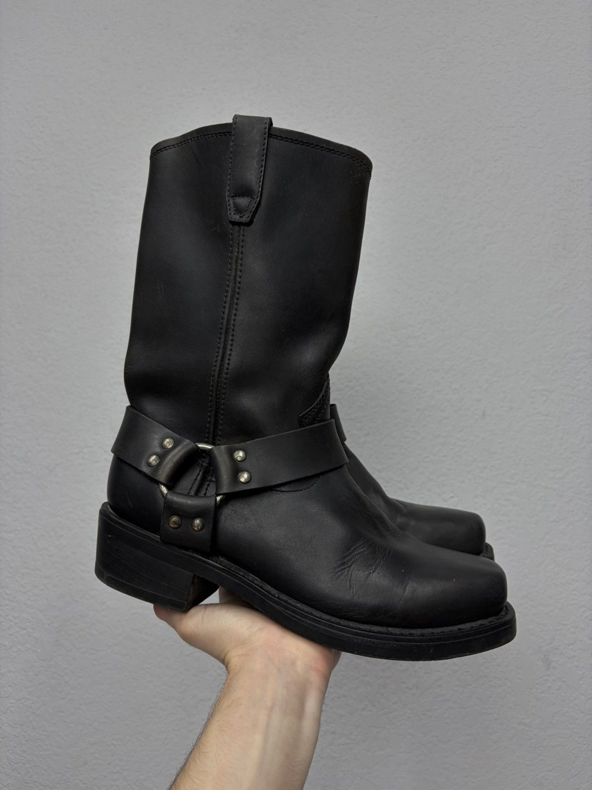 If Six Was Nine Vintage Italian AS 98 Rick Owens Style Leather Biker Boots Size US 9 / EU 42 - 5 Thumbnail