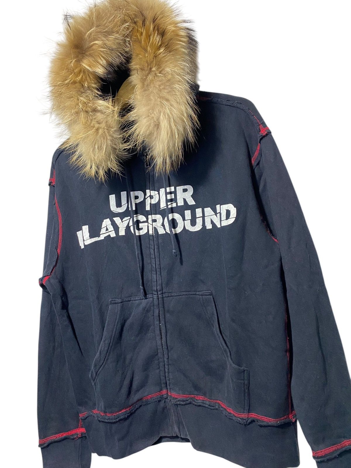 Japanese Brand 2000s Upper Playground gothic Fur hoodie Size US M / EU 48-50 / 2 - 3 Thumbnail