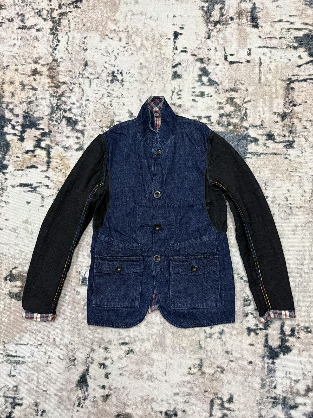 Japanese Brand Tomorrowland Riversible Plaid Denim Button Up Jacket Size US XS / EU 42 / 0 - 7 Thumbnail