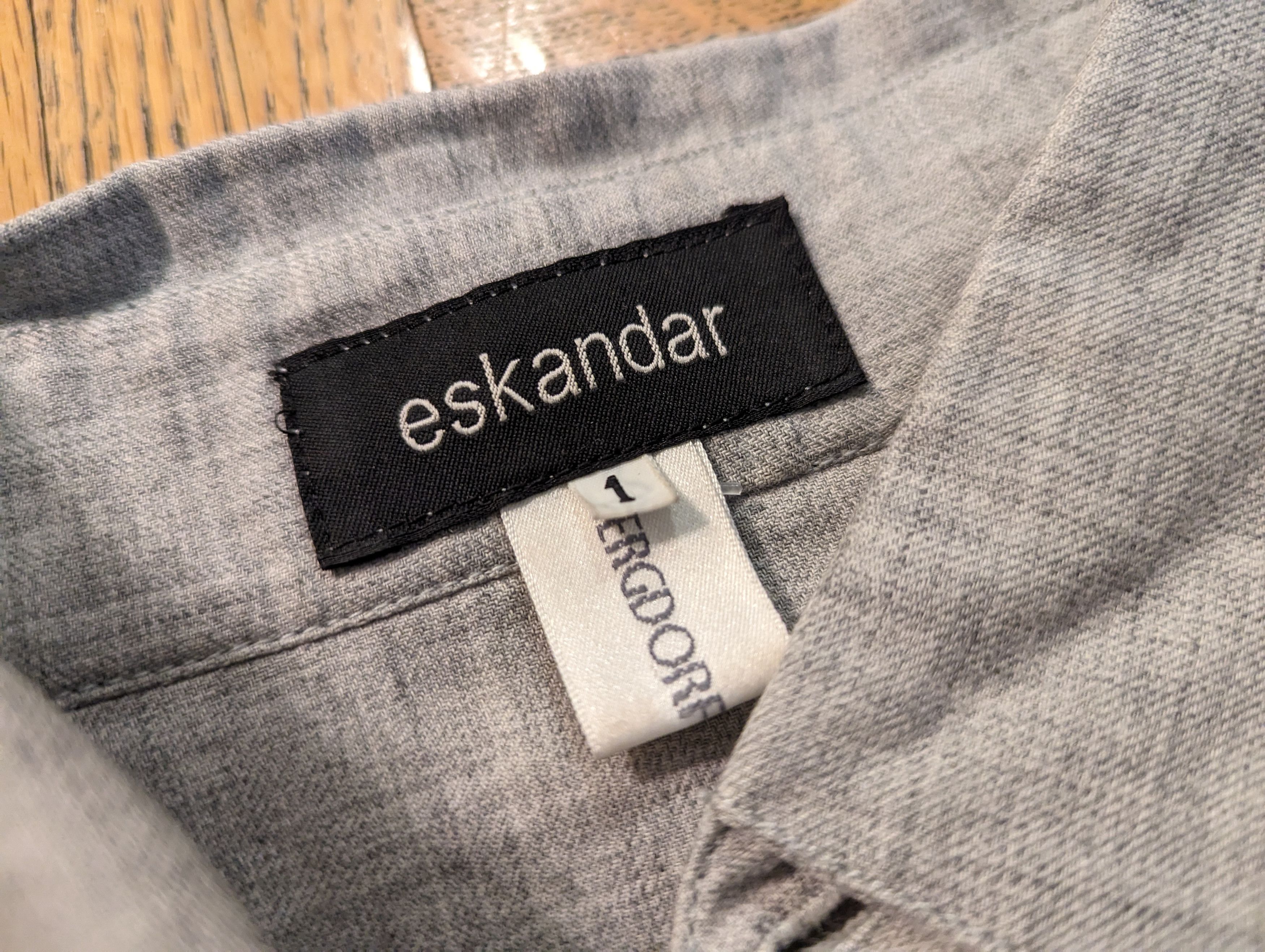 image of Eskandar Shirt, Made In England in Grey, Women's (Size Small)