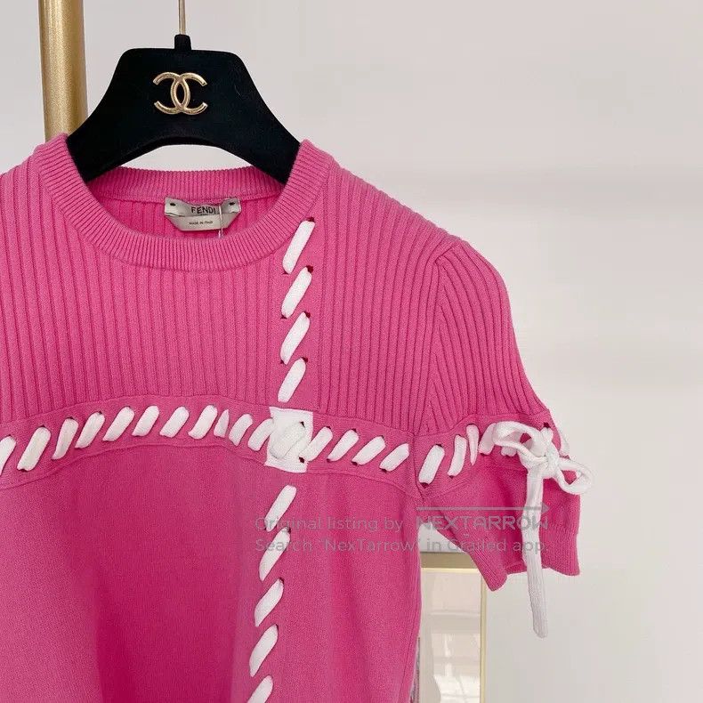 Fendi Fendi Pink Knit Top Size XXS / US 00 / IT 34 - 3 Thumbnail