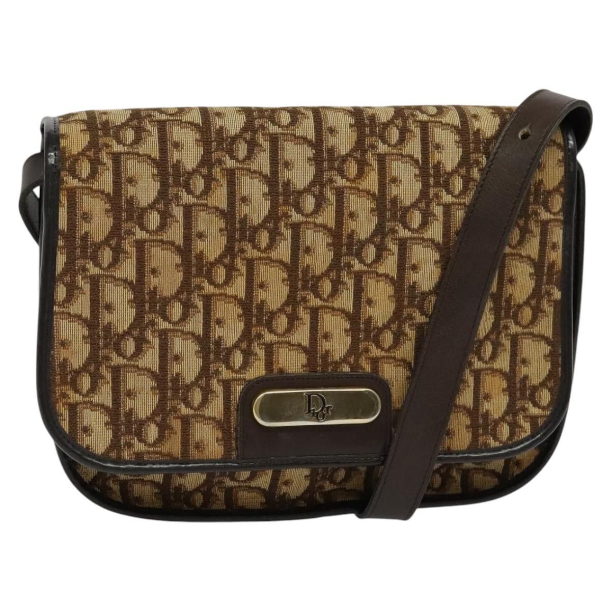 Dior DIOR Trotter Canvas Shoulder Bag Brown Gold Size ONE SIZE - 1 Thumbnail