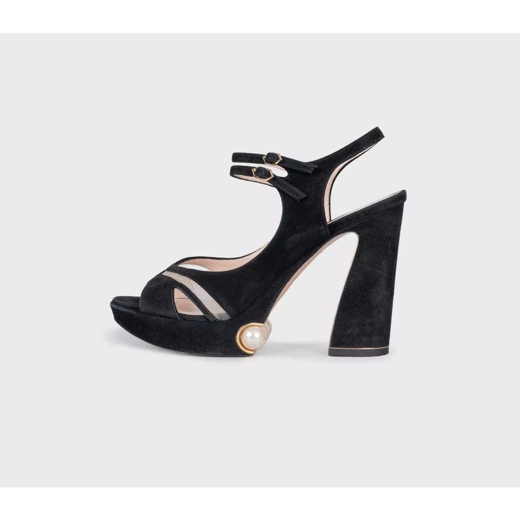 Nicholas Kirkwood Nicholas Kirkwood Pearl Suede Sandals - Size 39 Size US 9 / IT 39 - 1 Thumbnail