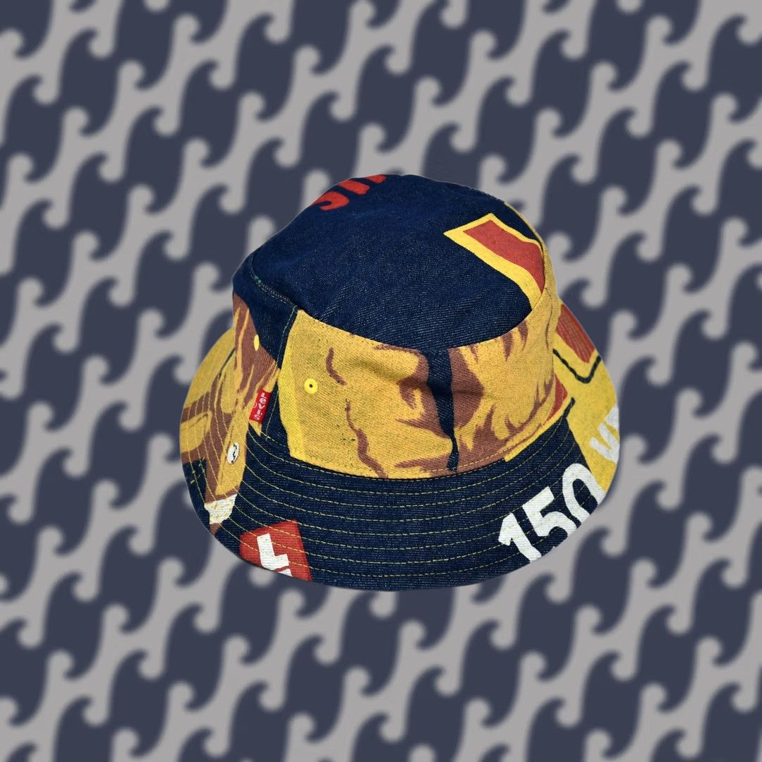 Levi's LEVI'S 501 BANNER PRINT 150th ANNIVERSARY BUCKET HAT Denim SIZE L Blue Cotton Men Size ONE SIZE - 1 Thumbnail