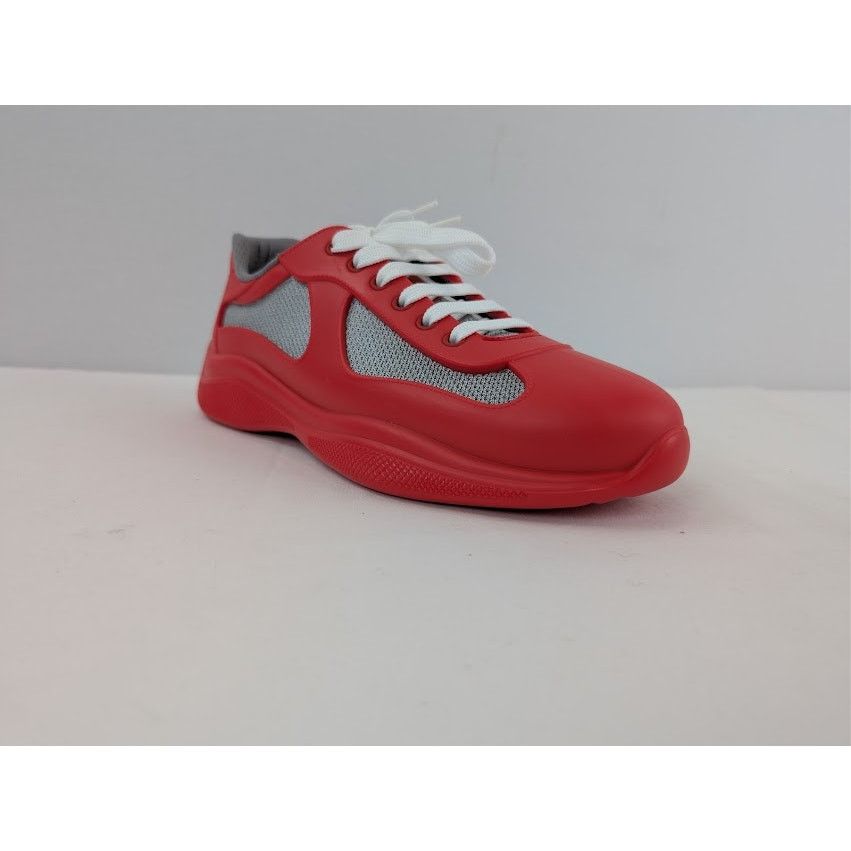 Prada o1rshd1 Calzature Uomo Icon Soft Lace Up Sneaker in Rosso Size US 9 / EU 42 - 2 Thumbnail