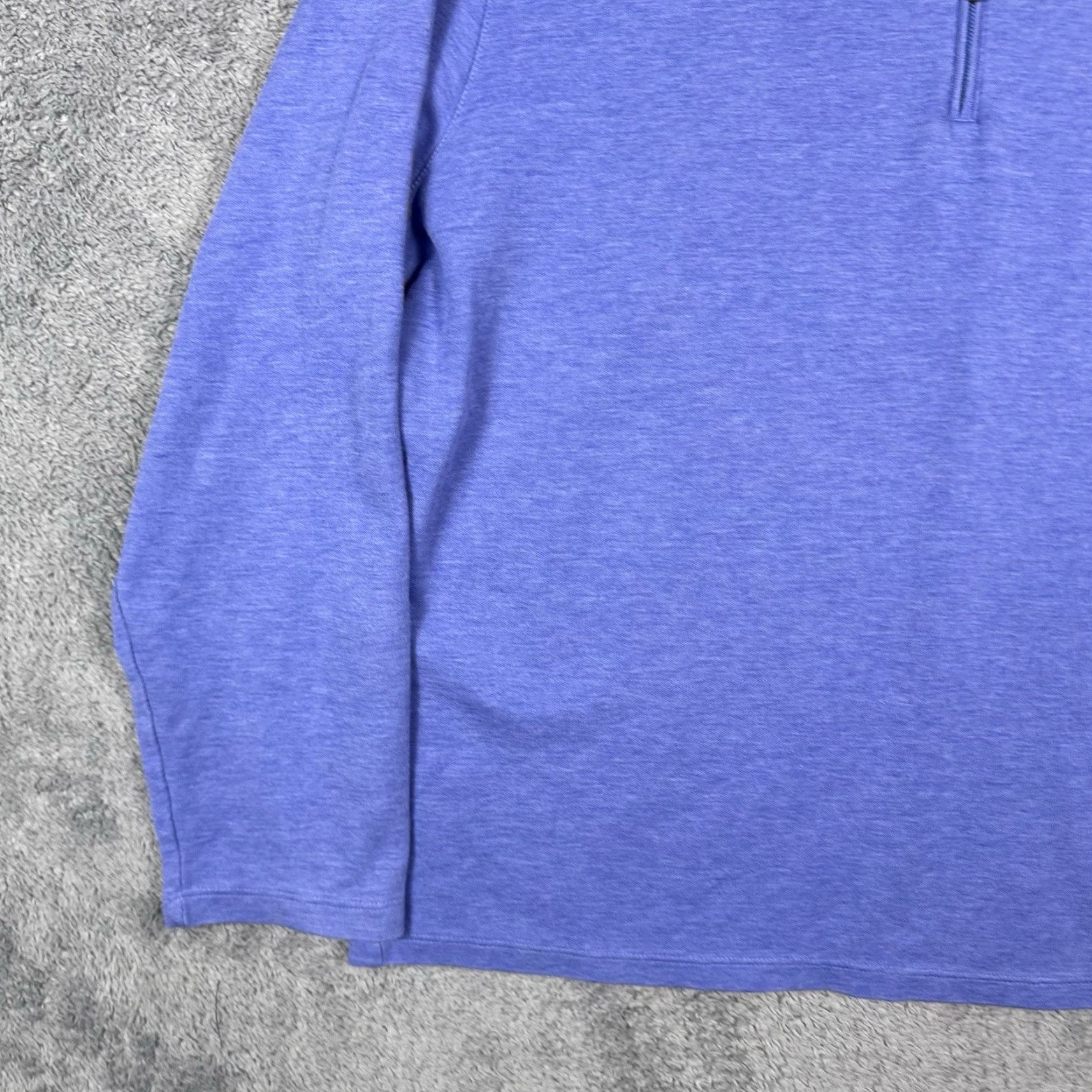 Mizzen+Main Mizzen+Main Sweater Men XL Stanton Pullover 1/4 Zip Mock Stretch Performance Blue Solid Knit Long Sleeve Size US XL / EU 56 / 4 - 3 Thumbnail