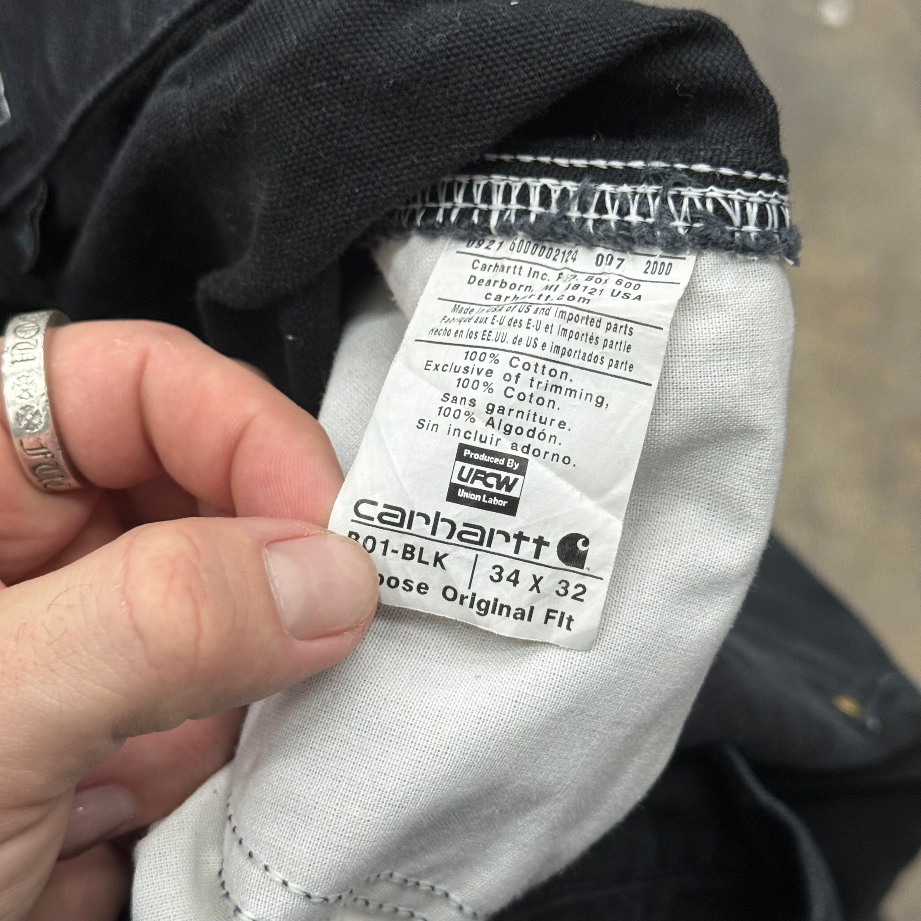 Carhartt Carhartt Black Carpenter Work Pants - Size 34 x 32 Size US 34 / EU 50 - 5 Thumbnail